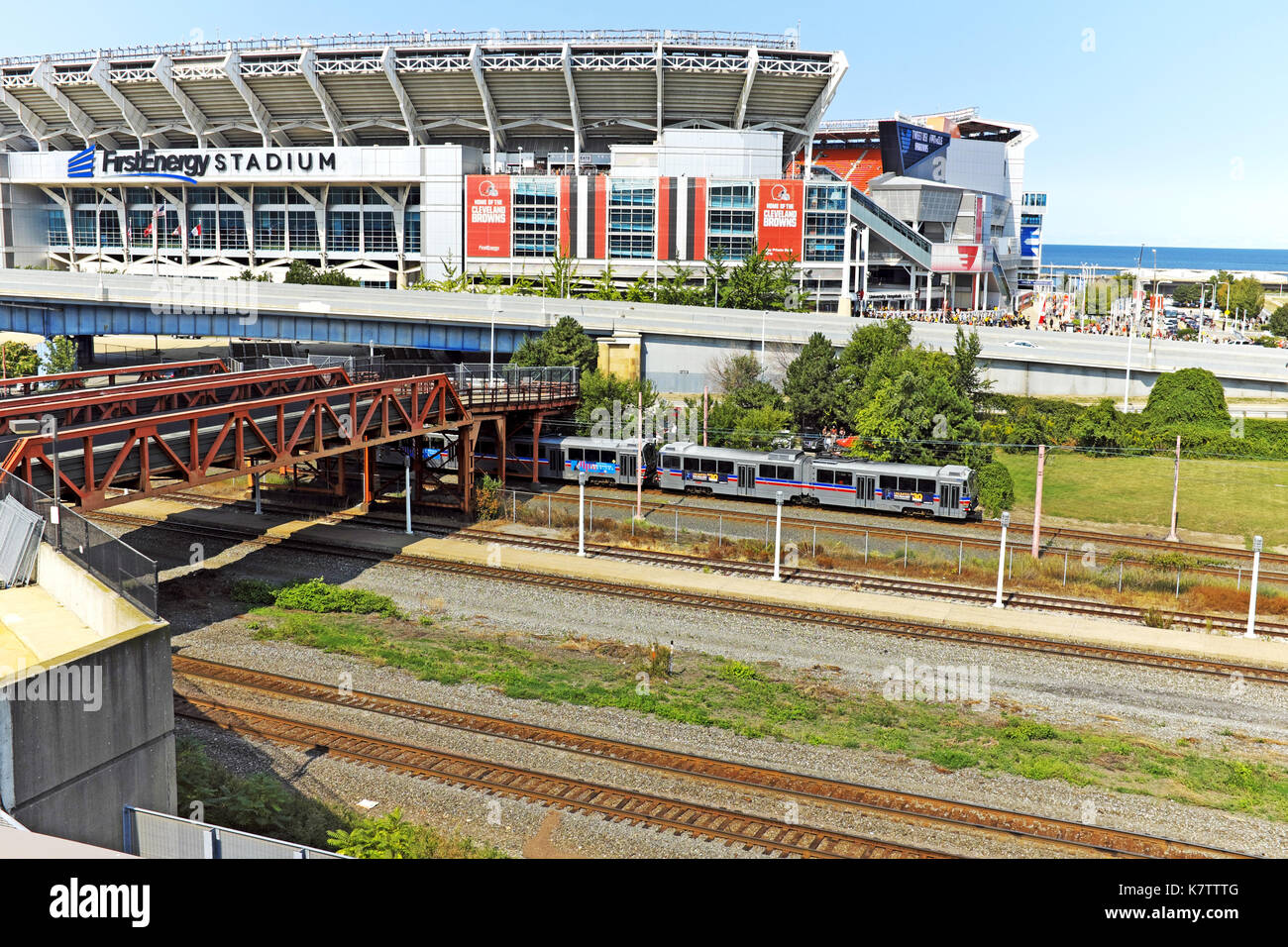 Firstenergy stadium di Cleveland, Ohio è la casa della squadra di calcio professionistico, Cleveland Browns. Foto Stock
