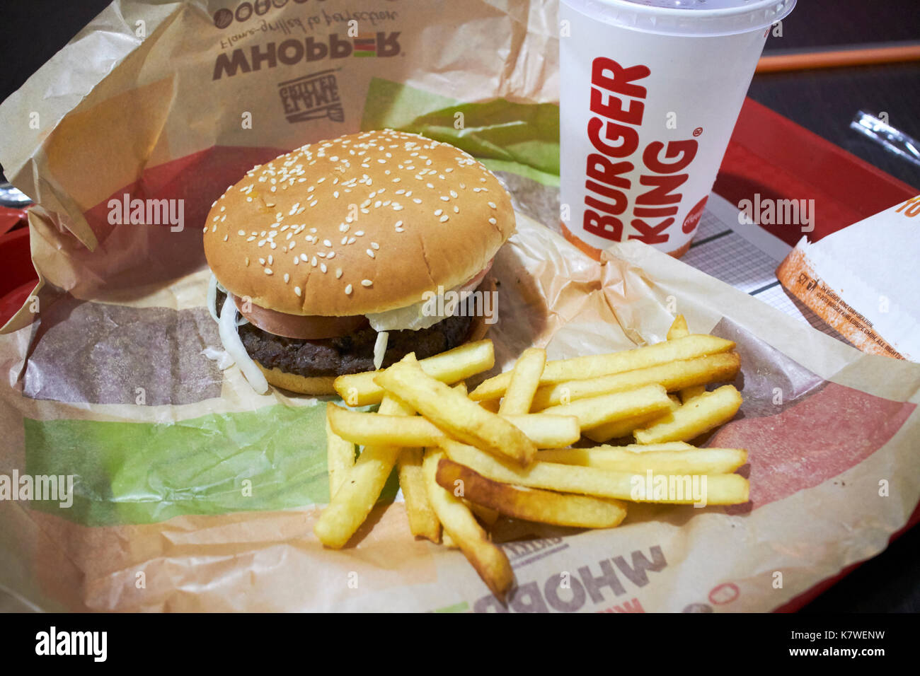 Burger King Whopper pasto Foto Stock
