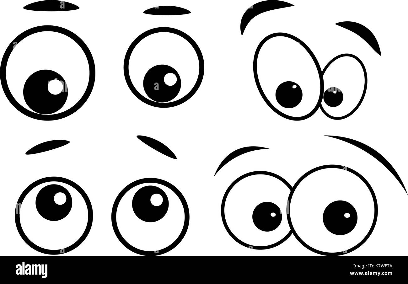 Cartoon occhi vettore icona simbolo design. bella illustrazione isolati su sfondo bianco Illustrazione Vettoriale