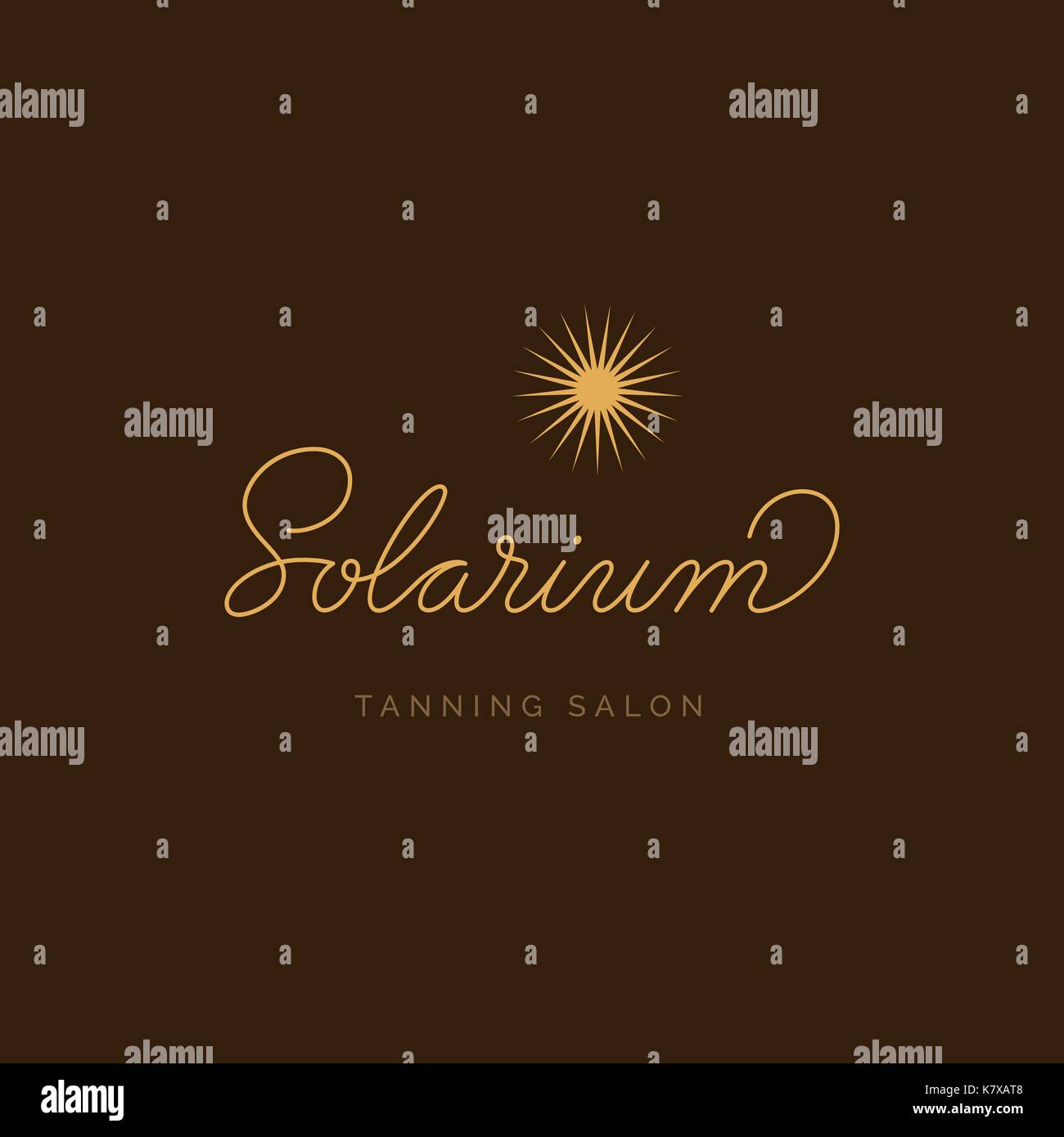 Logo del salone abbronzante del solarium Illustrazione Vettoriale