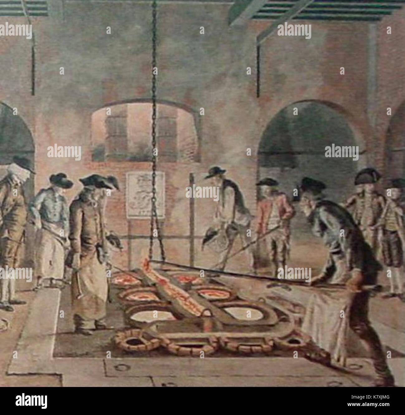 Jan Verbruggen a Woolwich Royal Foundary in ottone Foto Stock