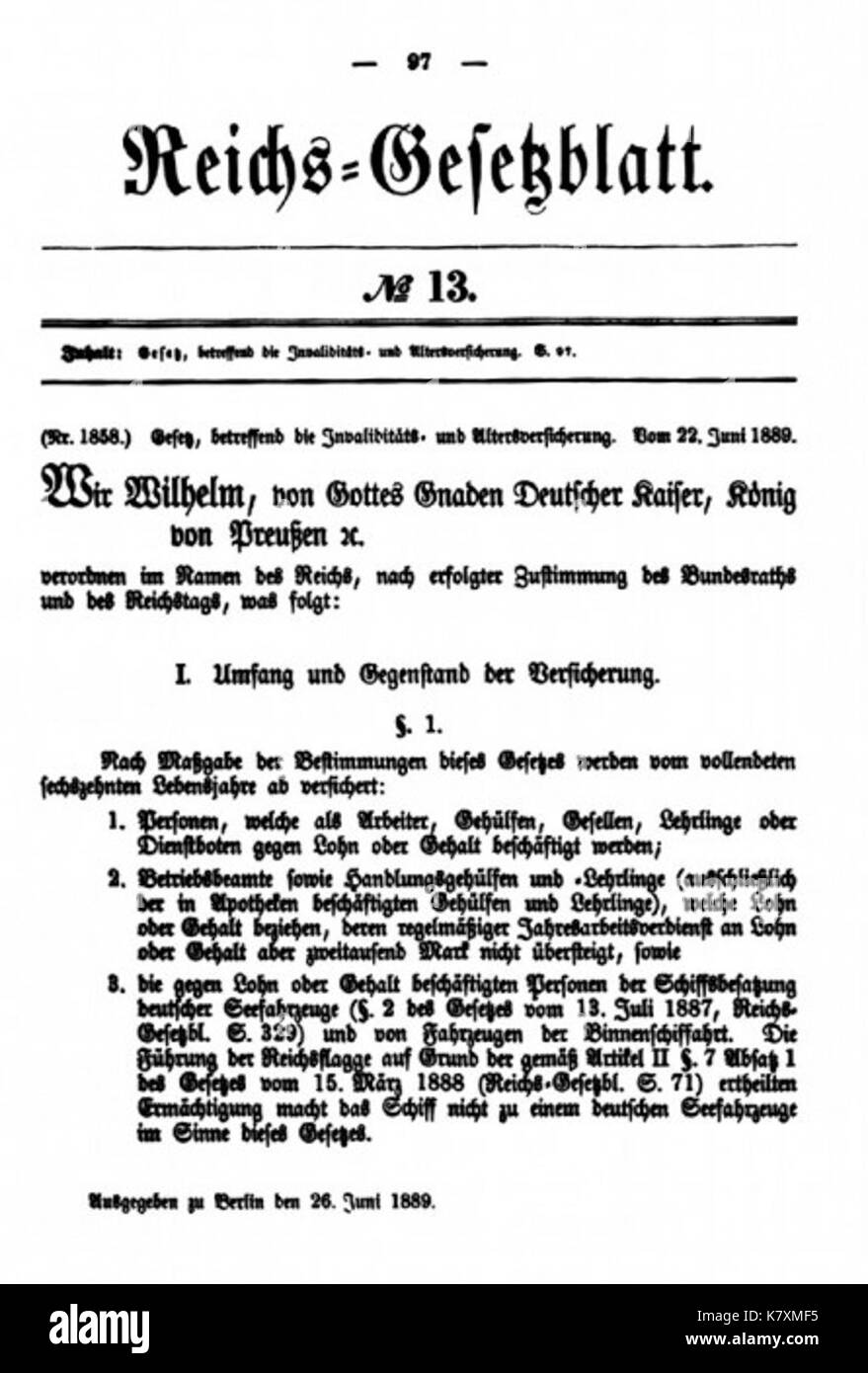 Invalditaets und Altersversicherung Foto Stock