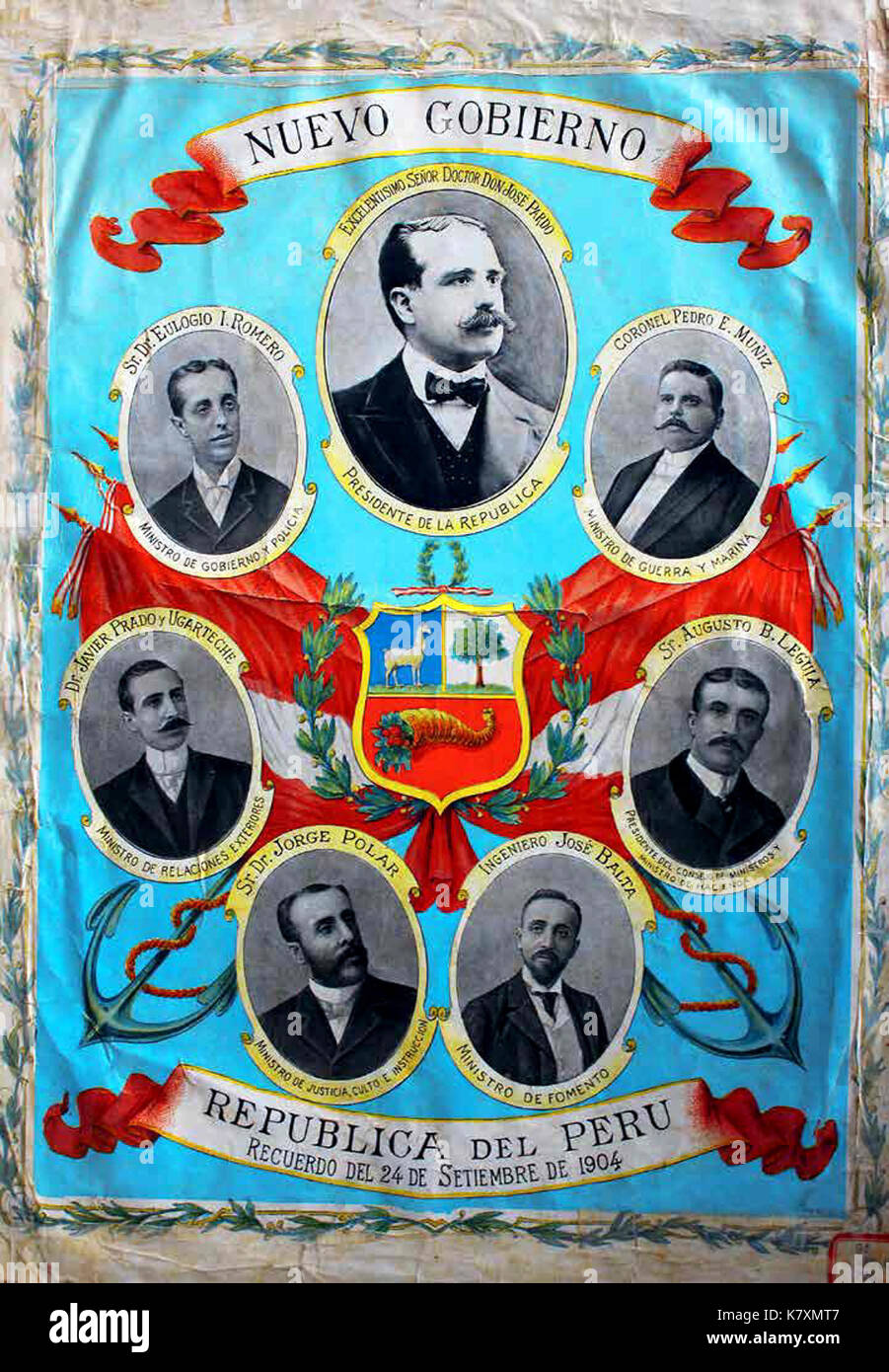 José Pardo y su ministeriale gabinete Foto Stock