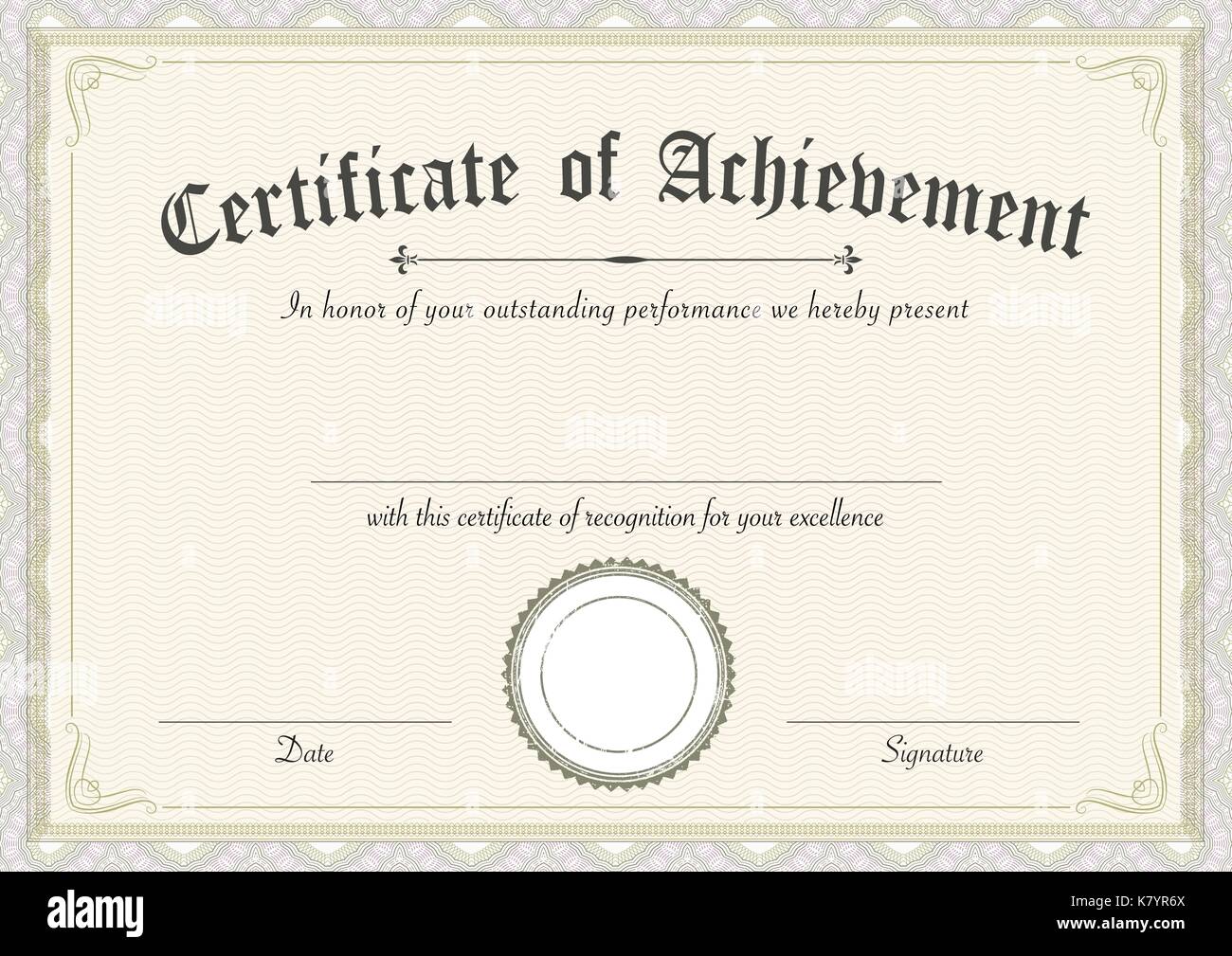 A3 international paper - formato classico e retrò certificato di conseguimento modello di carta e lâ€™s pronto per l'uso Illustrazione Vettoriale