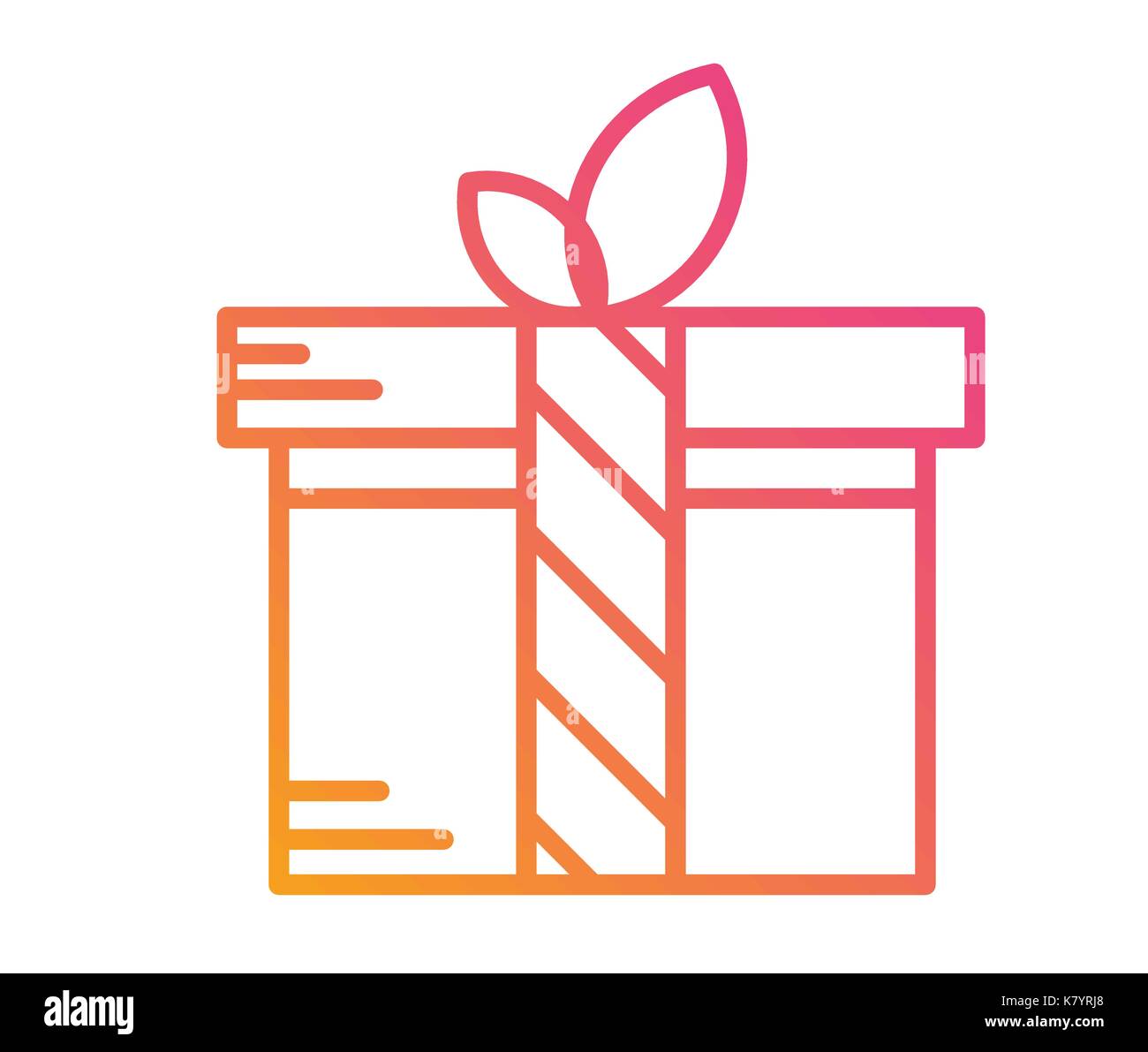 L'isolato di gradiente colorati Holiday Gift Box icona Illustrazione Vettoriale