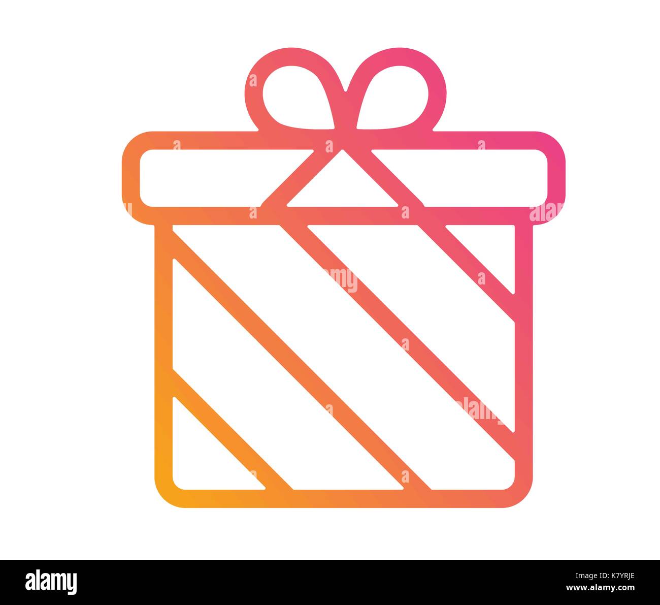 L'isolato di gradiente colorati Holiday Gift Box icona Illustrazione Vettoriale