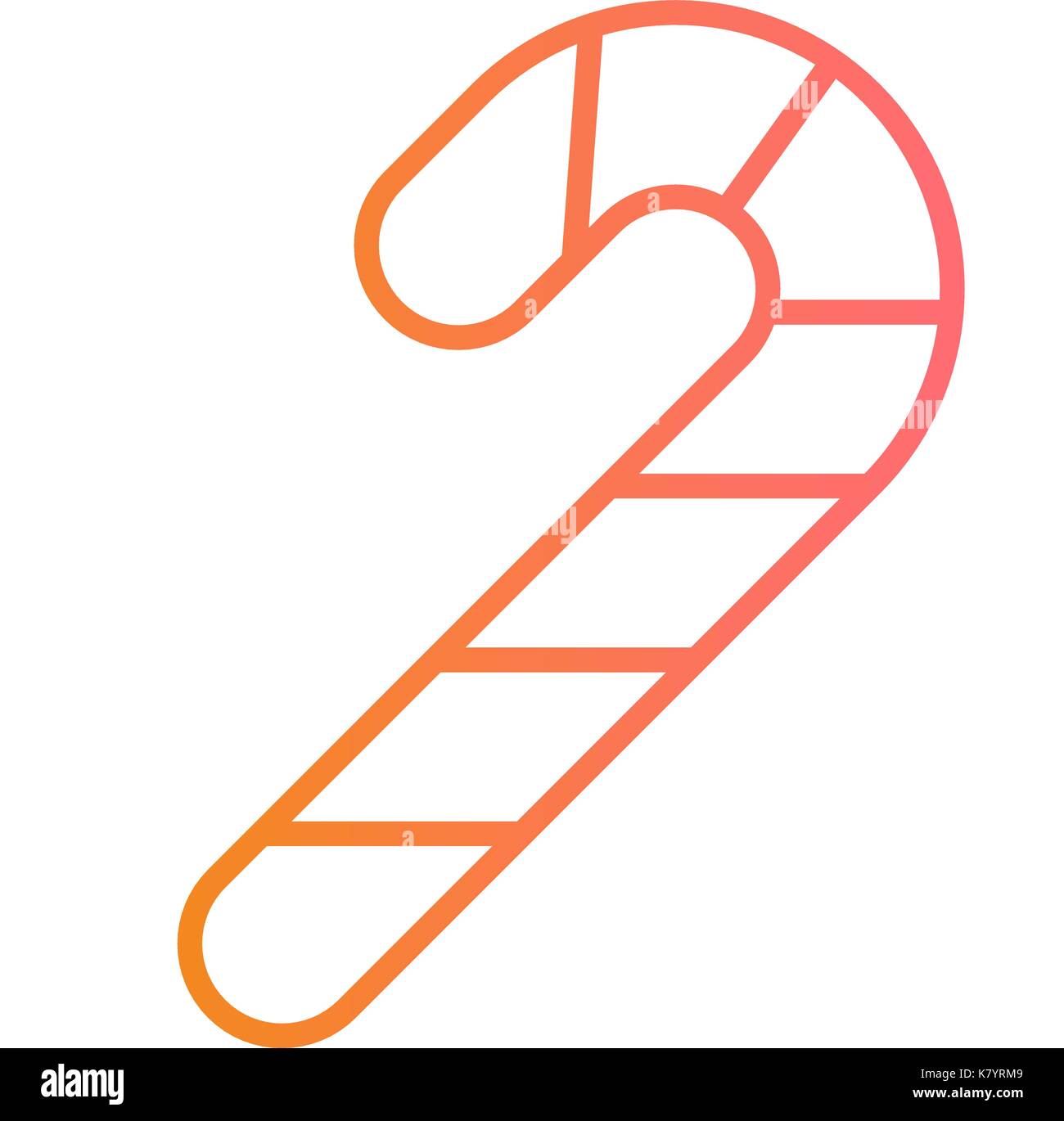 Vettore isolato gradiente colorato di rosa di natale arancione candy stick icona linea Illustrazione Vettoriale