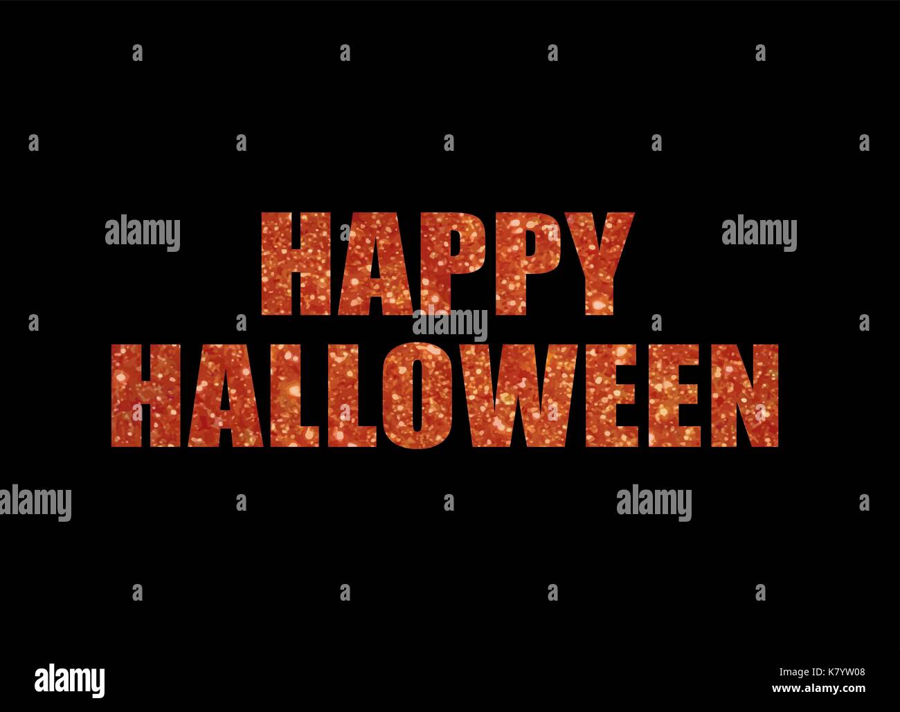 Il Golden glitter isolata parola vacanze happy Halloween Illustrazione Vettoriale
