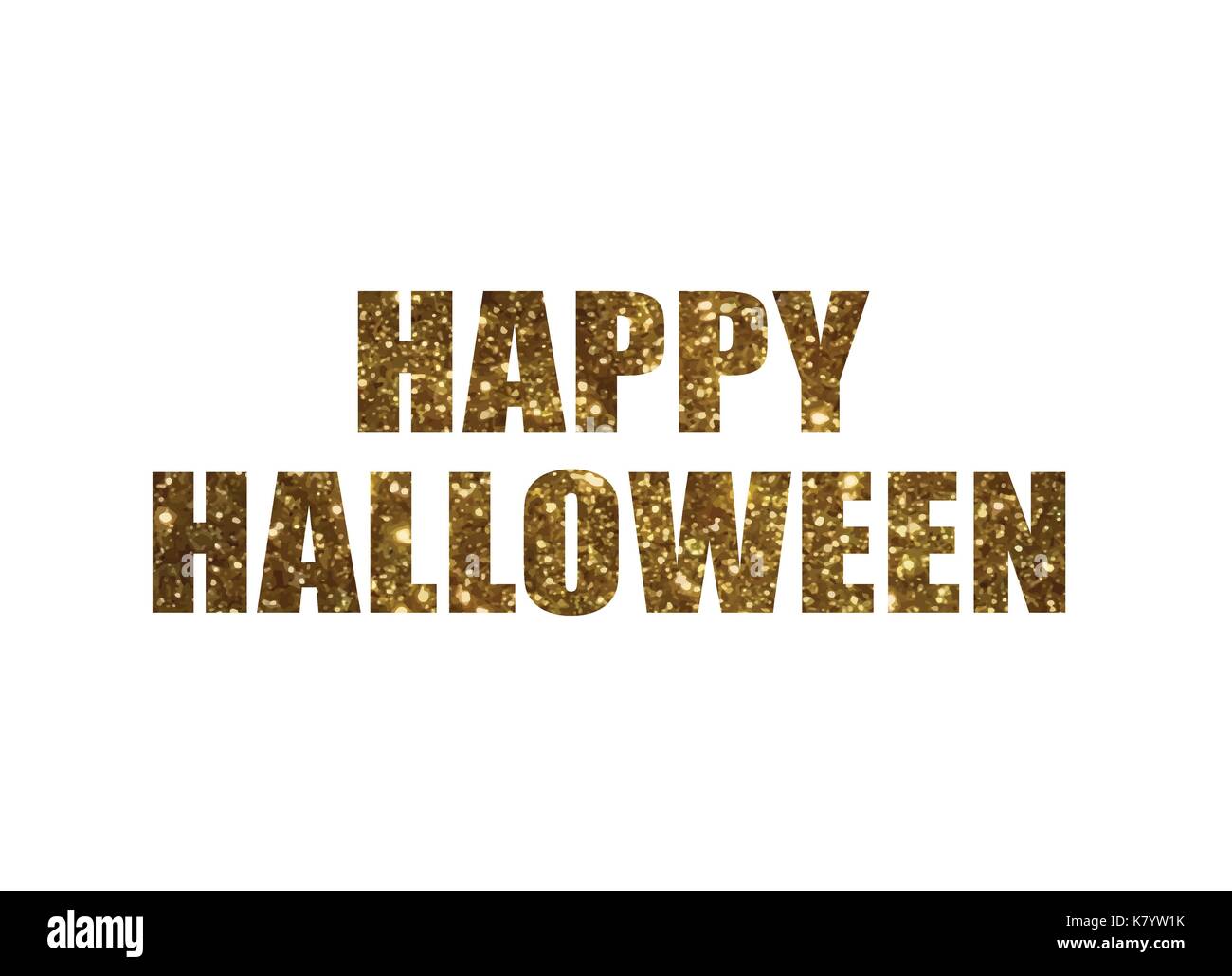 Il Golden glitter isolata parola vacanze happy Halloween Illustrazione Vettoriale