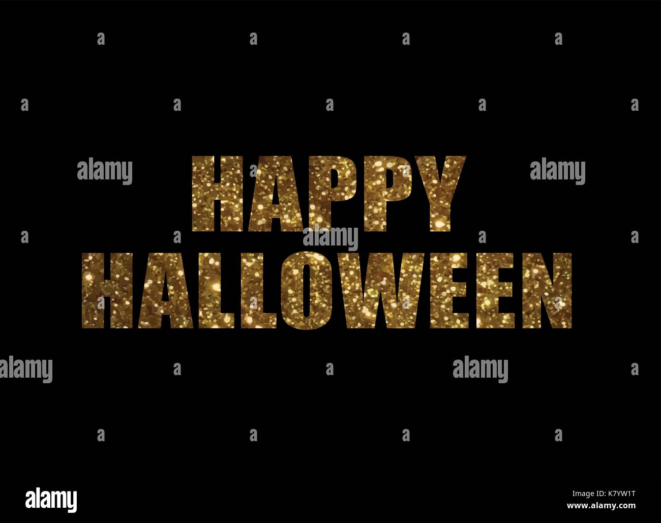 Il Golden glitter isolata parola vacanze happy Halloween Illustrazione Vettoriale