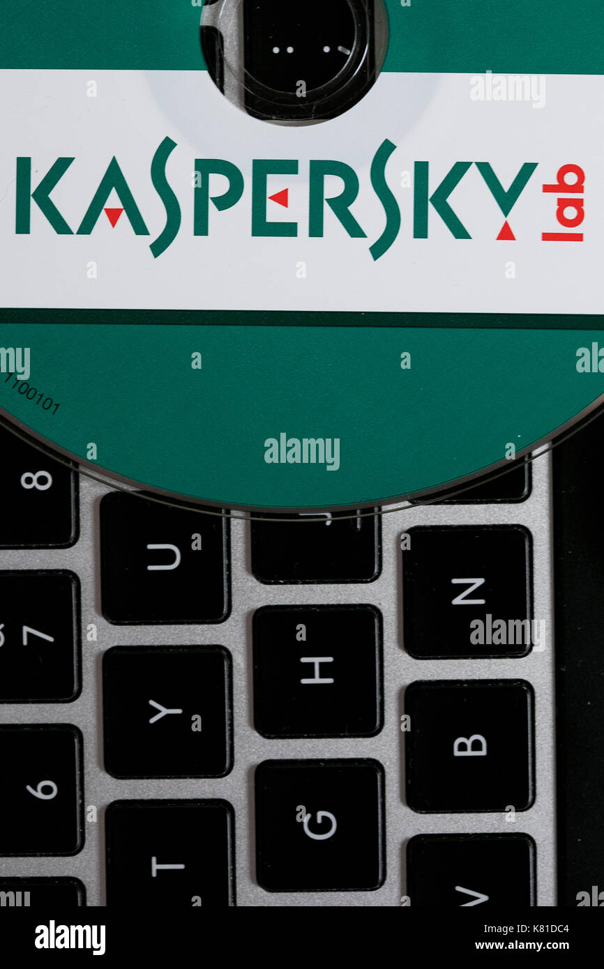 Kaspersky Lab internet security e anti-virus prodotti software. il russo software maker è venuto sotto esame per il suo stretto legame con la Russia Foto Stock