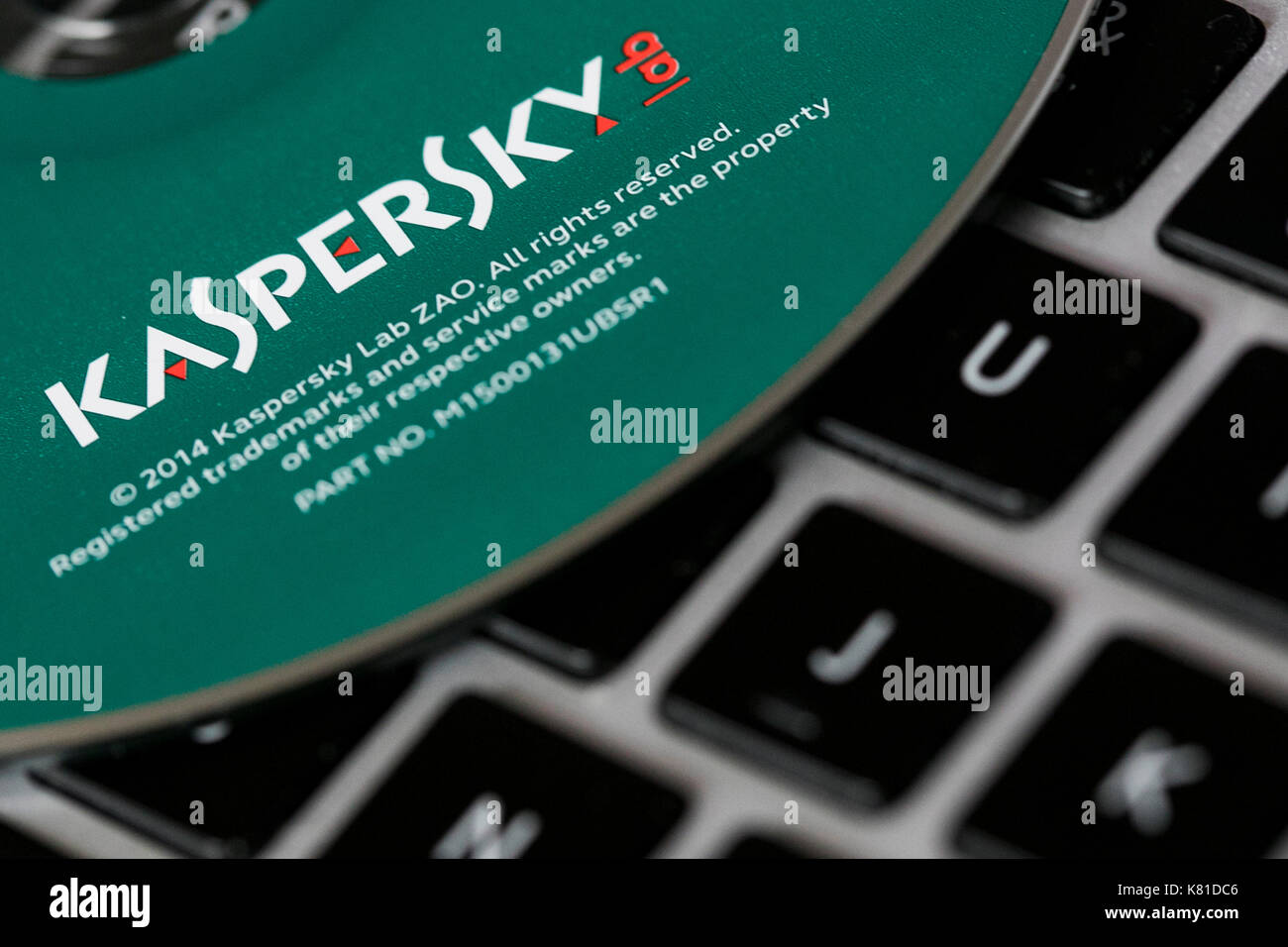 Kaspersky Lab internet security e anti-virus prodotti software. il russo software maker è venuto sotto esame per il suo stretto legame con la Russia Foto Stock
