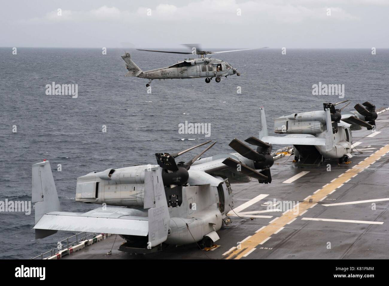 Un MH-60S Sea Hawk assegnato al mare in elicottero Combat Squadron (HSC) 7 Foto Stock