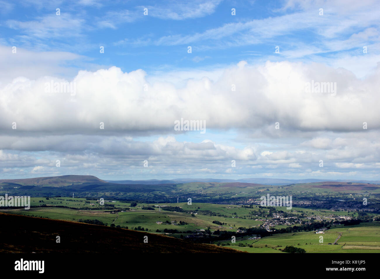 Panorama dalla collina boulsworth trawden Foto Stock