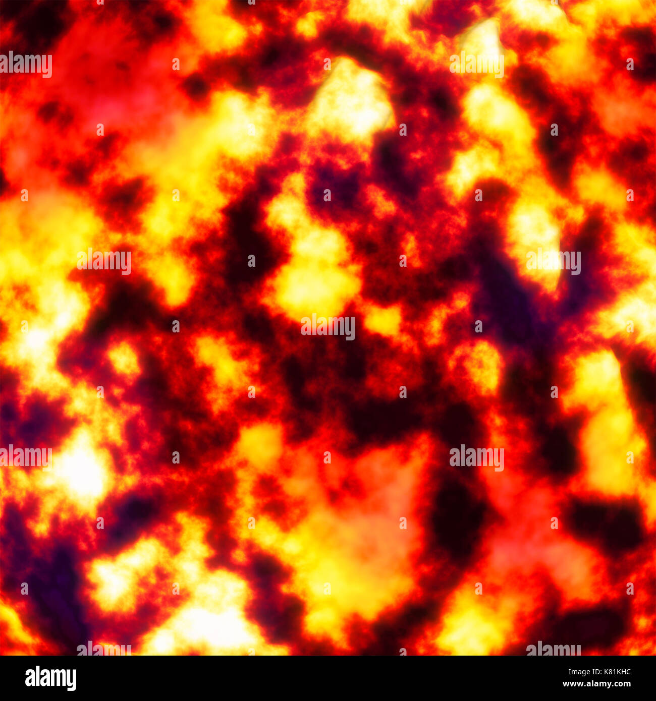 Cloud calda esplosione eruzione di lava o sun superficie, 3d illustrazione Foto Stock