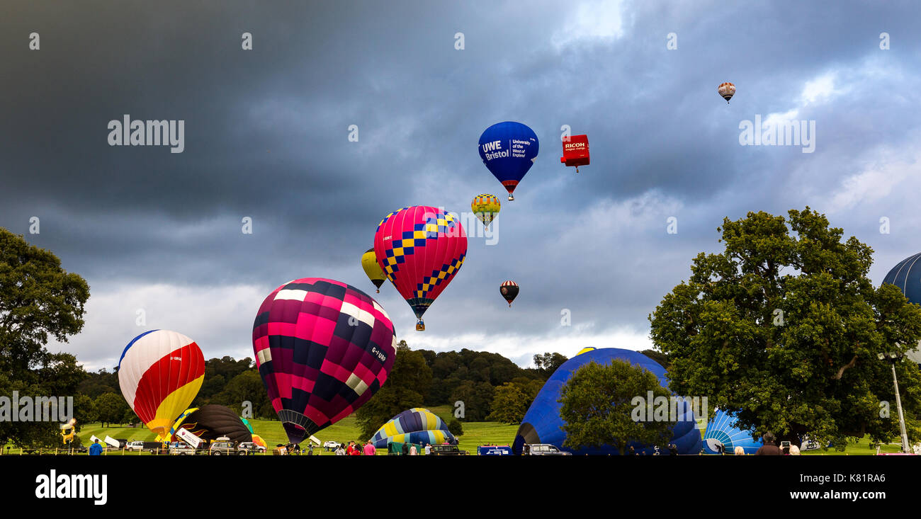 Longleat Sky Safari presso Loingleat parco di safari in Warminster Wilts. Foto Stock