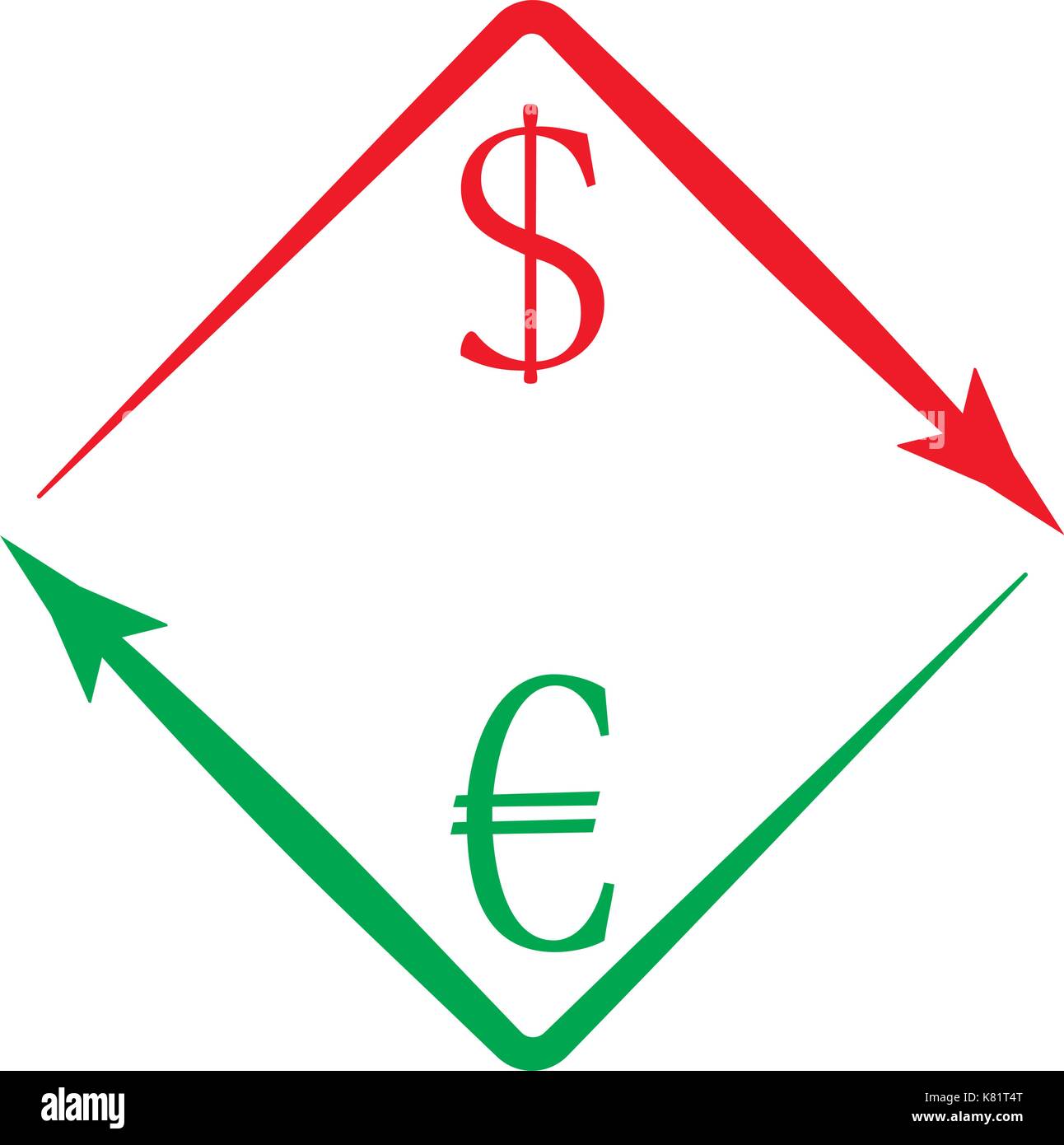 Cambio valuta USD EUR. L'icona di scambio di soldi, di modifica e di finanziare il baratto, dare e prendere illustrazione Illustrazione Vettoriale