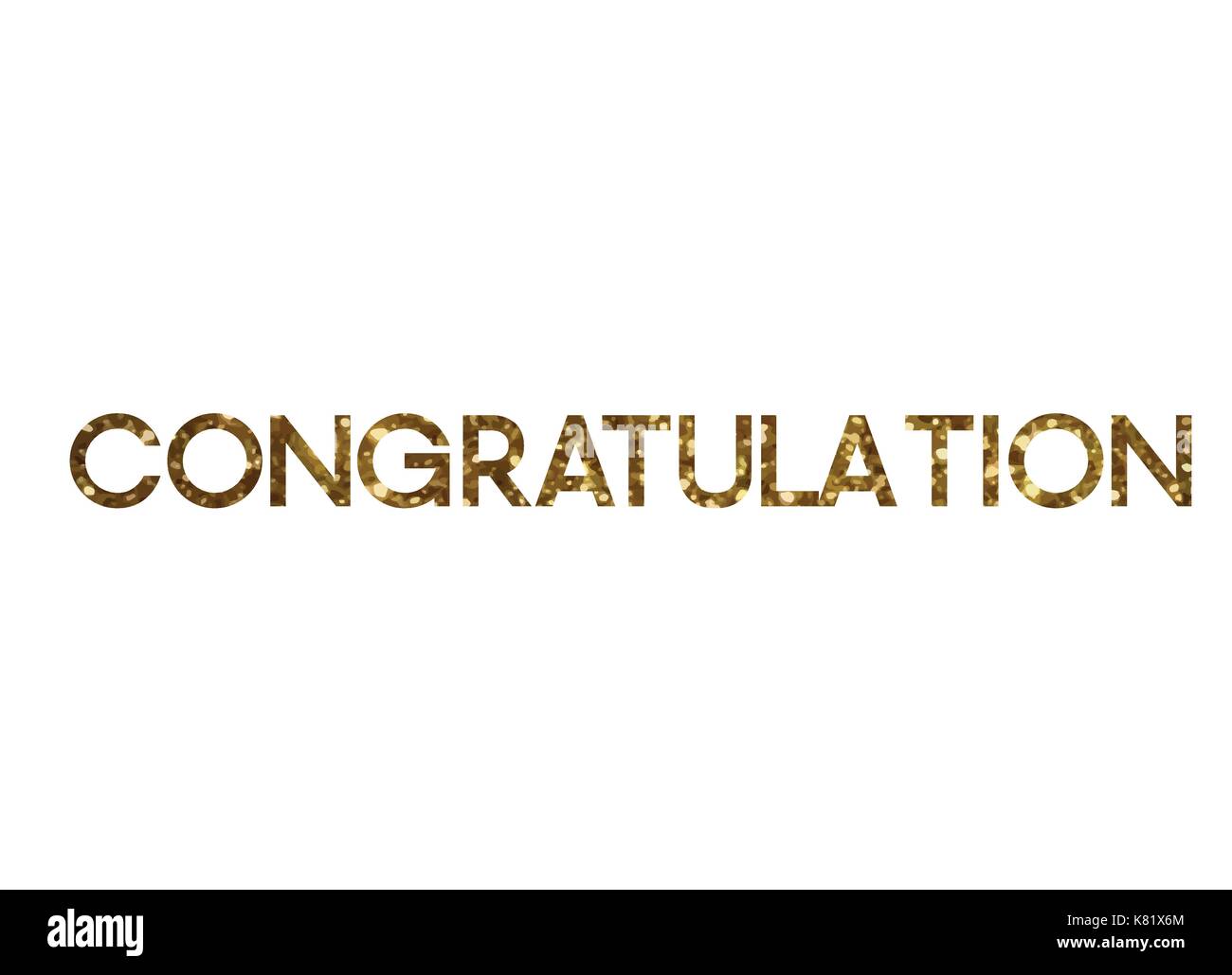 Il golden glitter isolato font standard parola congratulazioni Illustrazione Vettoriale