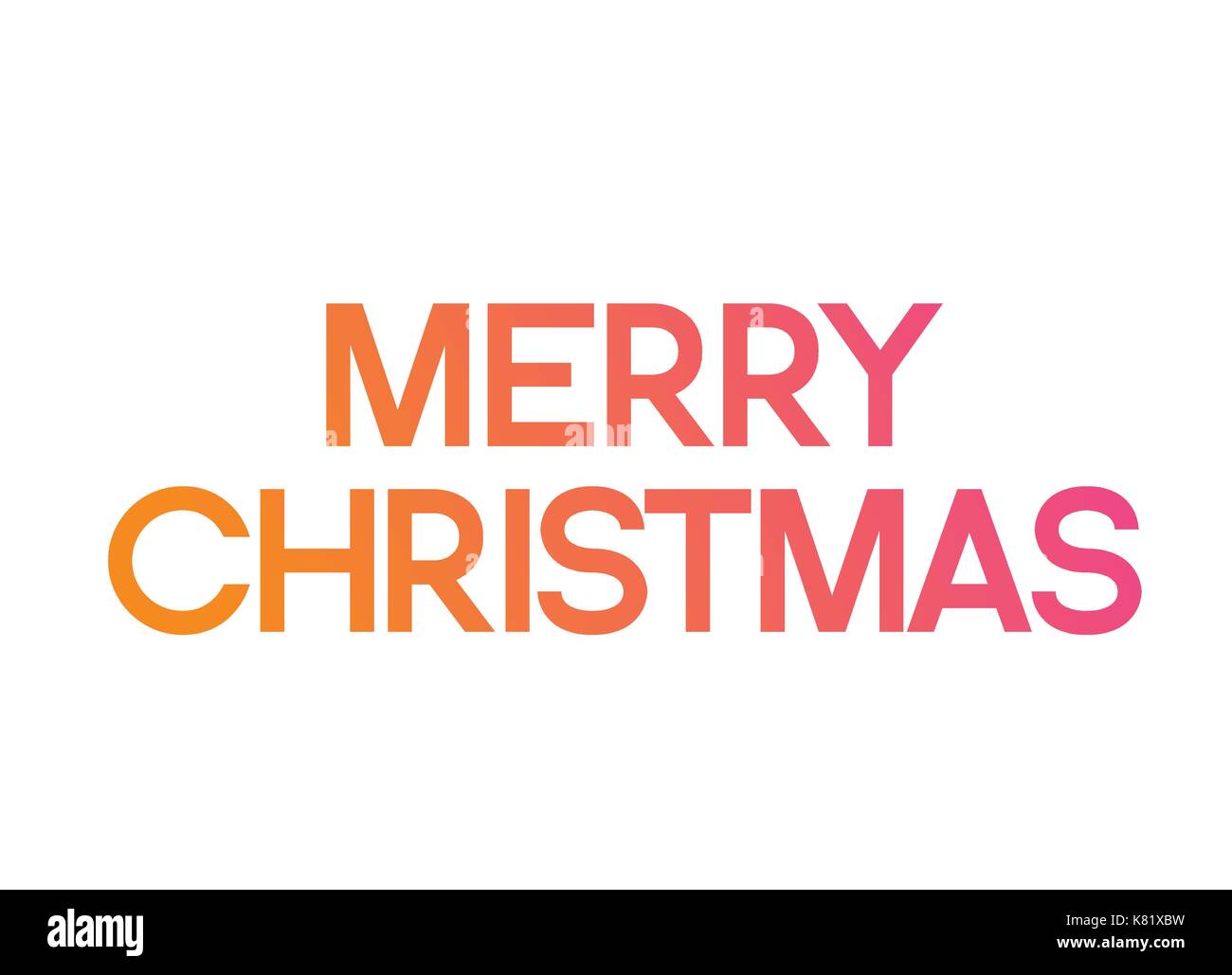 La rosa di gradiente di colore arancione serif parola anteriore buon natale Illustrazione Vettoriale