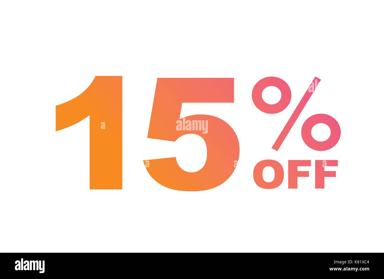 Il vettore gradiente di lusso rosa arancione al quindici percento di sconto sconto speciale parola del testo Illustrazione Vettoriale