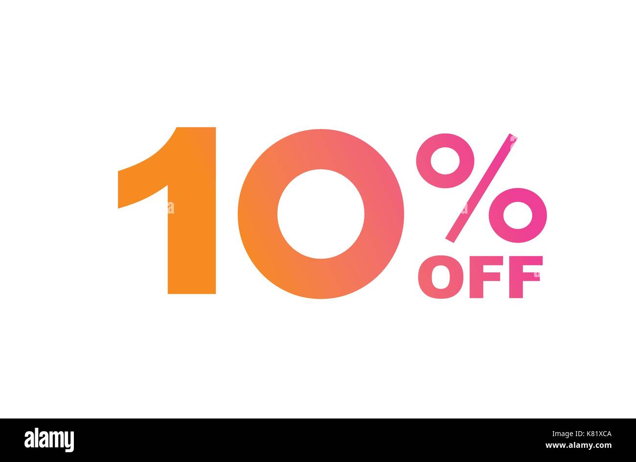 Il vettore gradiente di lusso rosa arancione al dieci percento di sconto sconto speciale parola del testo Illustrazione Vettoriale