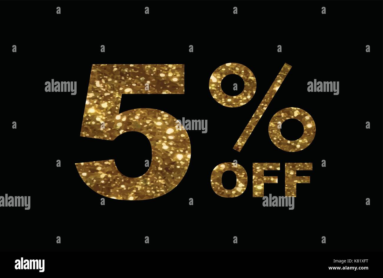 Il vettore luxury golden glitter venticinque percento di sconto sconto speciale parola del testo Illustrazione Vettoriale