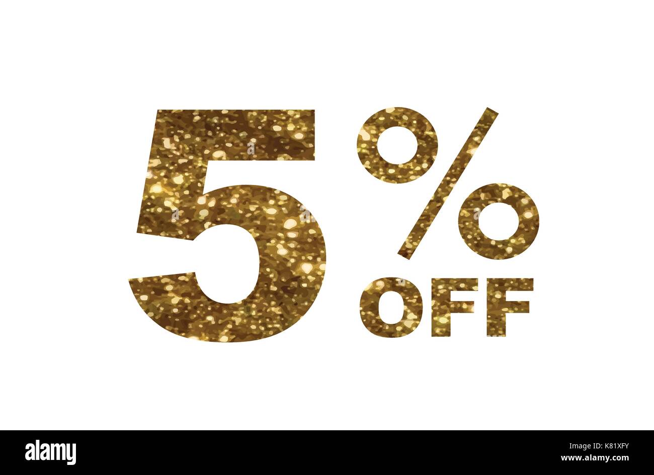 Il vettore luxury golden glitter venticinque percento di sconto sconto speciale parola del testo Illustrazione Vettoriale