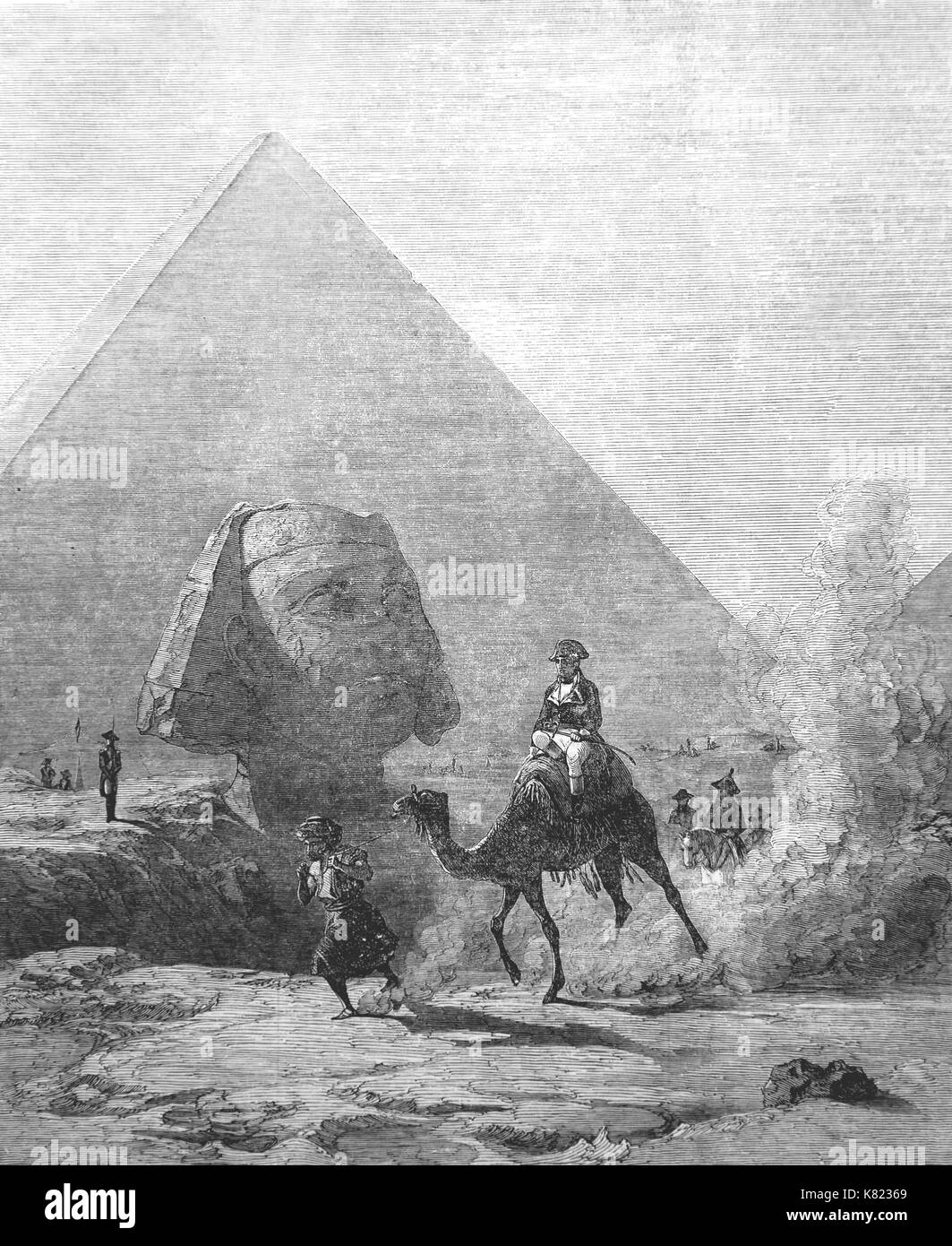 Napoleone in Egitto. Dopo la pittura di Karl girardet, 1851. incisione del XIX secolo. Foto Stock