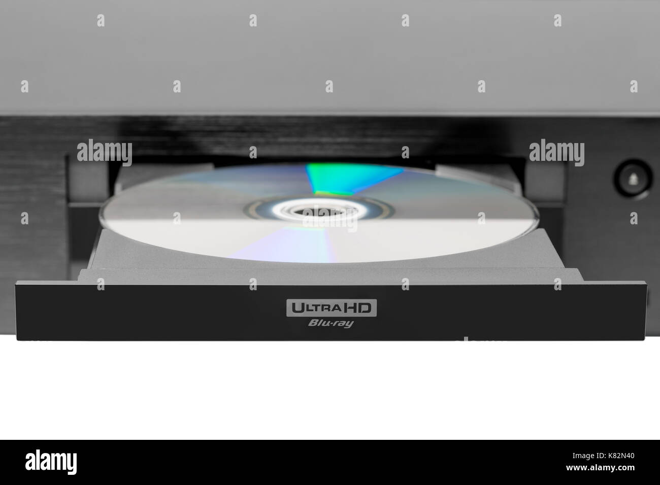 Lettore Blu-ray con un disco, isolato Foto Stock