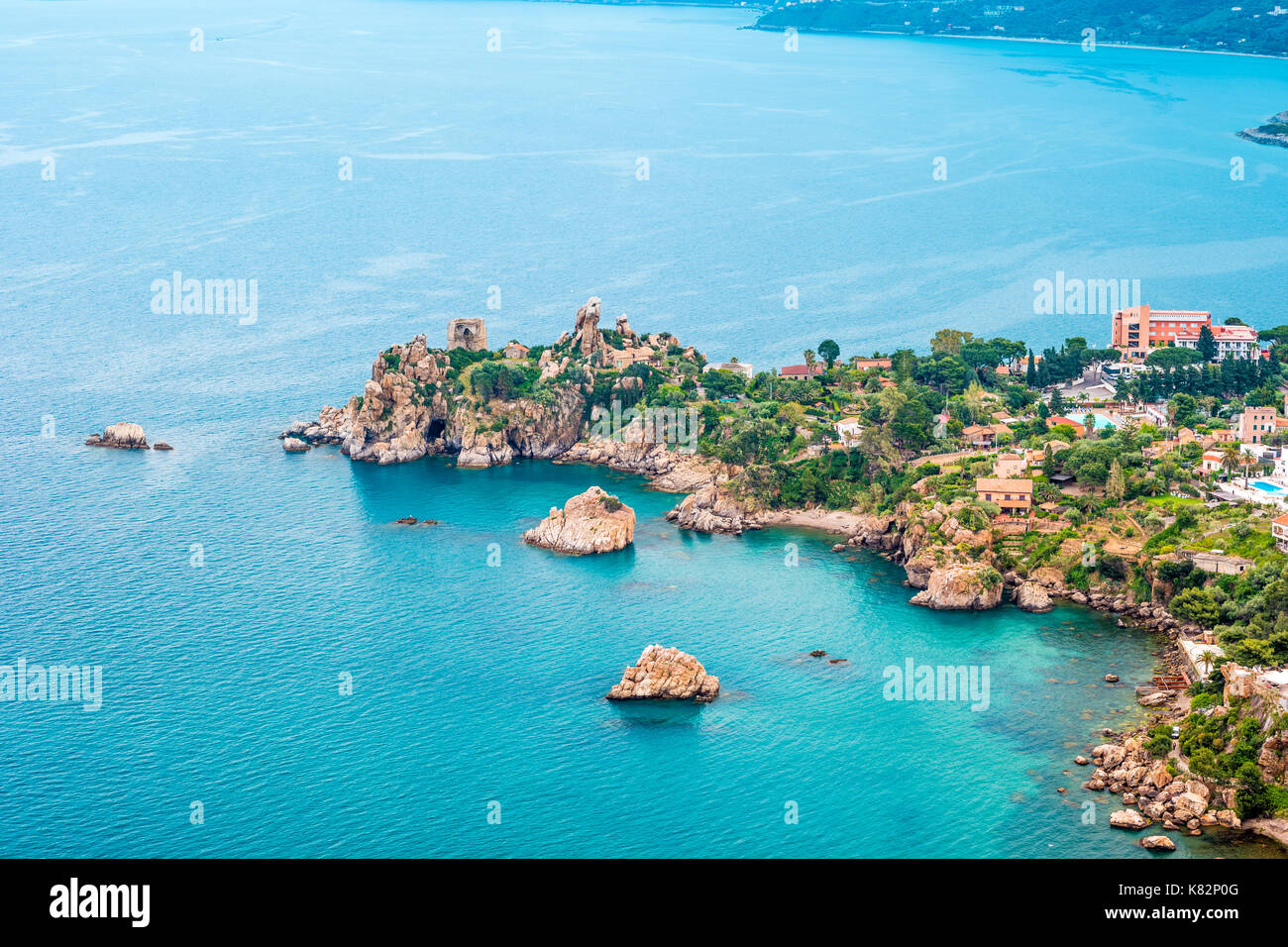 Veduta aerea di Cefalu, Italy. Foto Stock