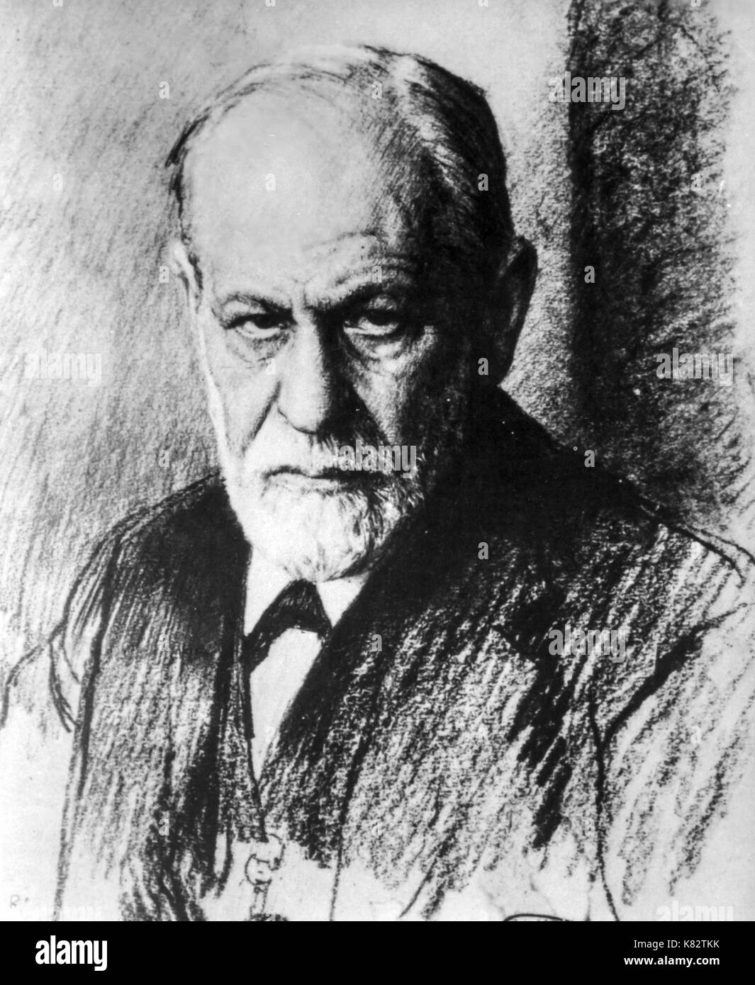 Sigmund Freud, ritratto da Ferdinand Schmutzer, 1926 Foto Stock