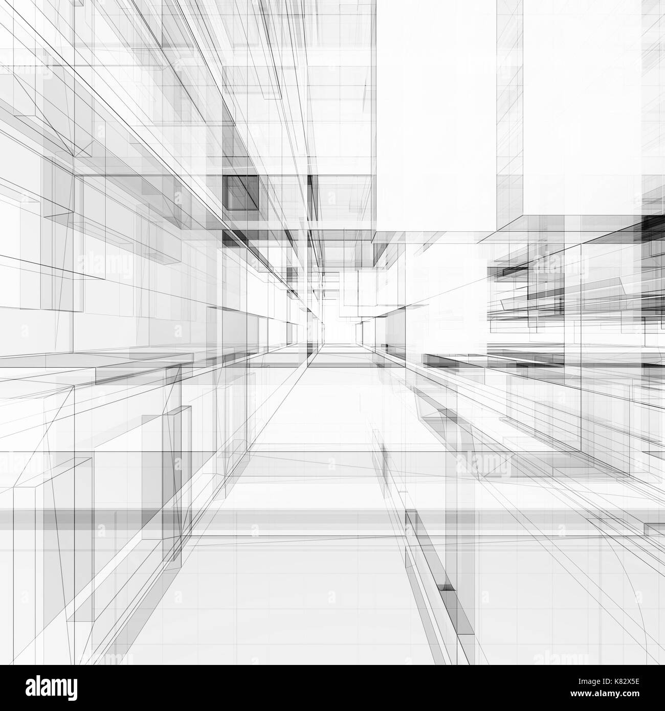 Abstract architettura rendering 3D Foto Stock