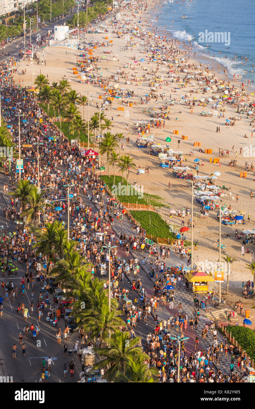 La spiaggia di Ipanema, strada di carnevale, Rio de Janeiro, Brasile, Sud America Foto Stock