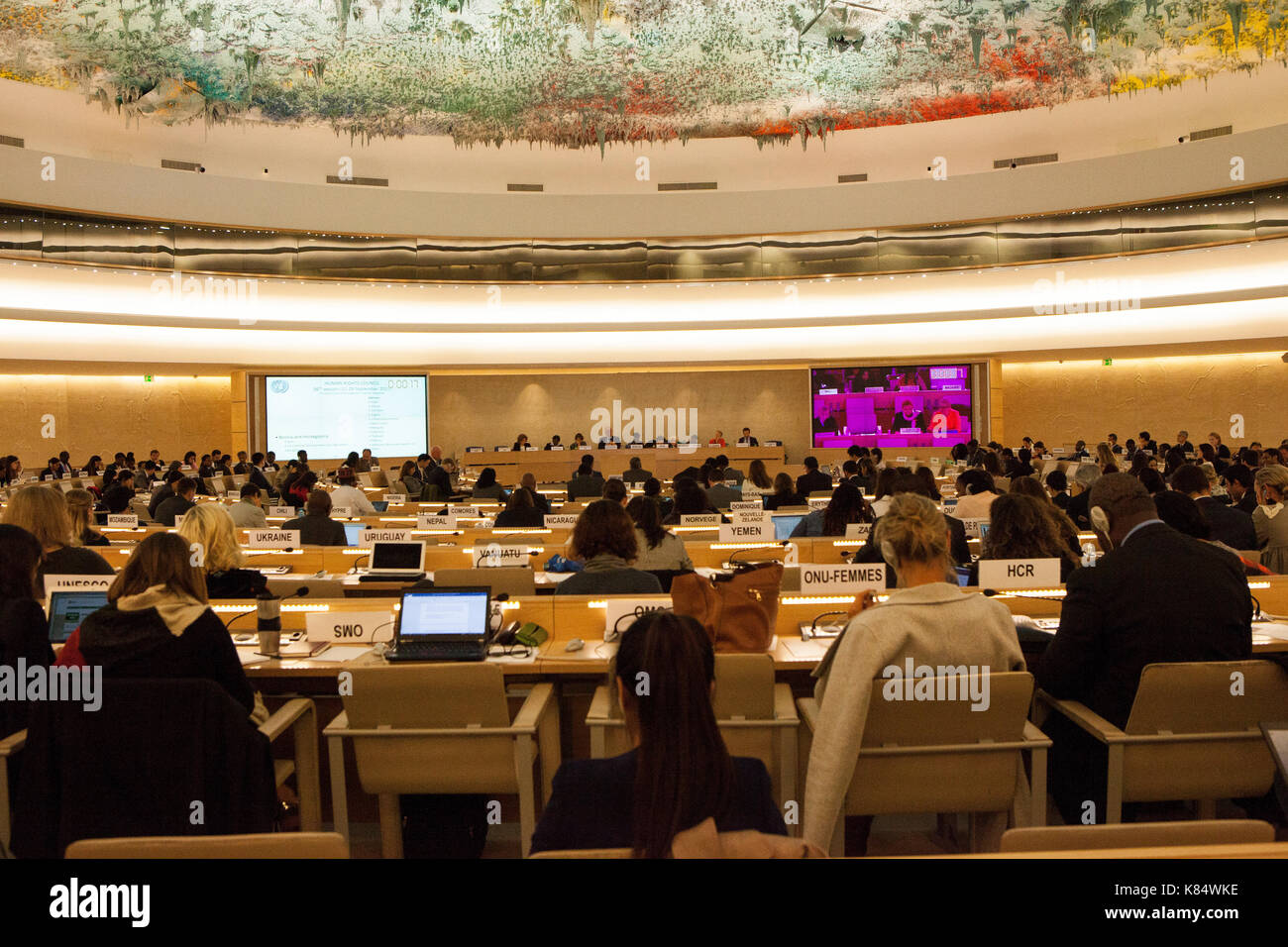 Organizzazione delle Nazioni Unite di Ginevra, Svizzera 36a sessione del Consiglio dei diritti umani Foto Stock