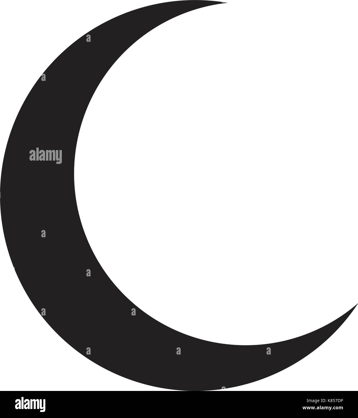Crescent Moon silhouette vettore icona simbolo design. bella illustrazione isolati su sfondo bianco Illustrazione Vettoriale