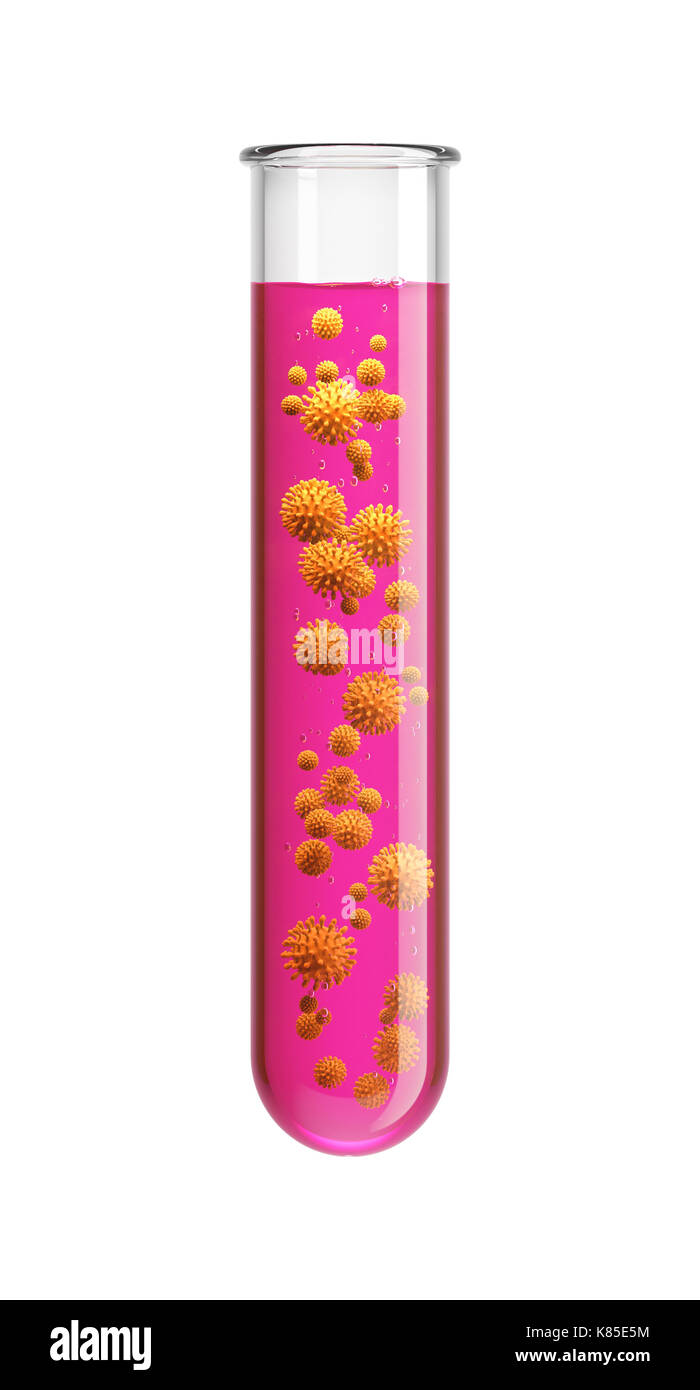 Provetta con batteri sommerso Foto Stock