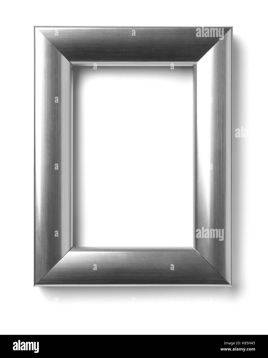 Close up di un vintage telaio in legno su sfondo bianco Foto Stock