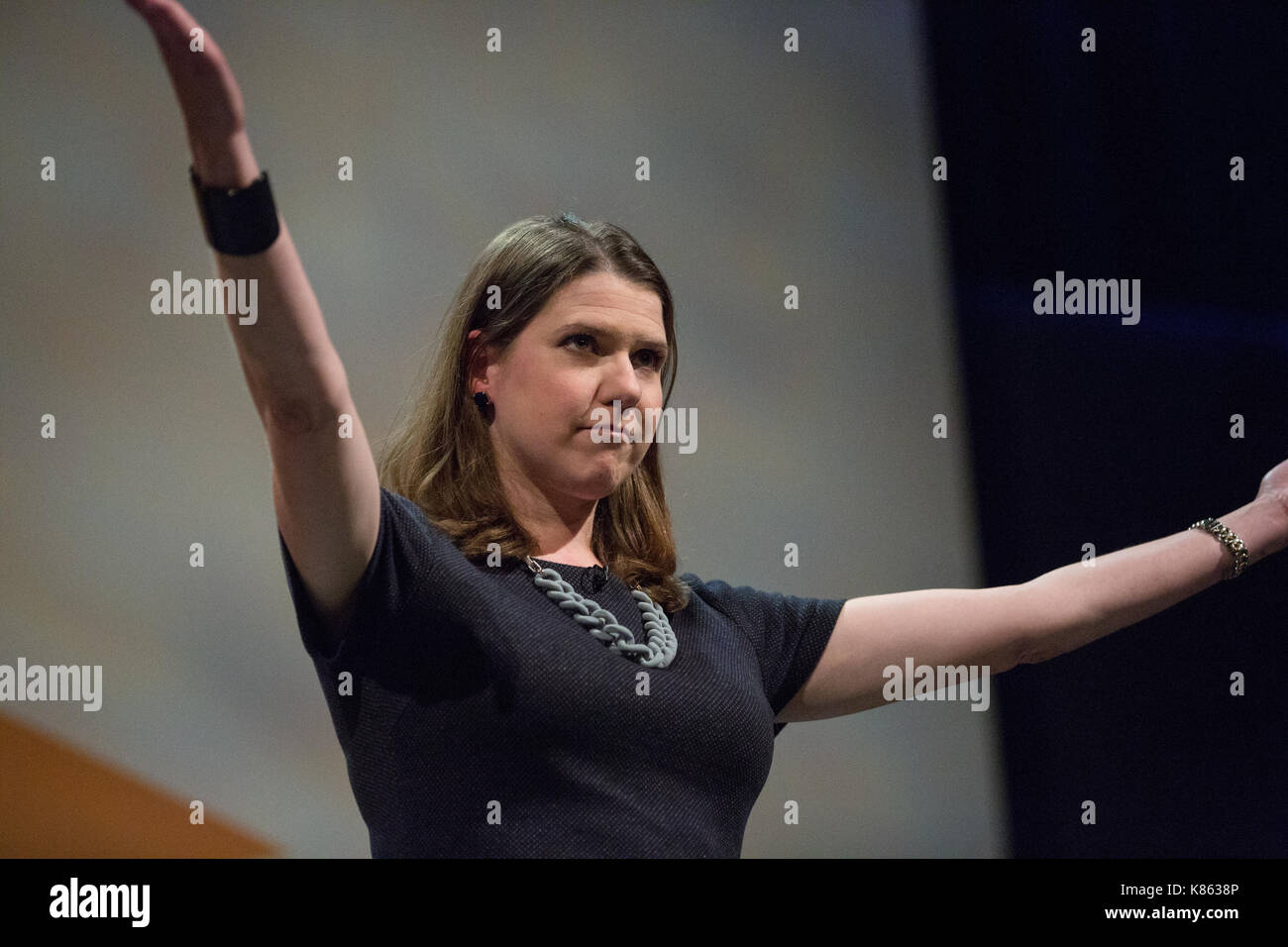 Bournemouth, Regno Unito. Xvii Sep, 2017. Jo Swinson MP, vice leader del Partito europeo dei liberali democratici, fa un discorso per il gruppo del Partito europeo dei liberali democratici autunno conferenza. Credito: Mark Kerrison/Alamy Live News Foto Stock