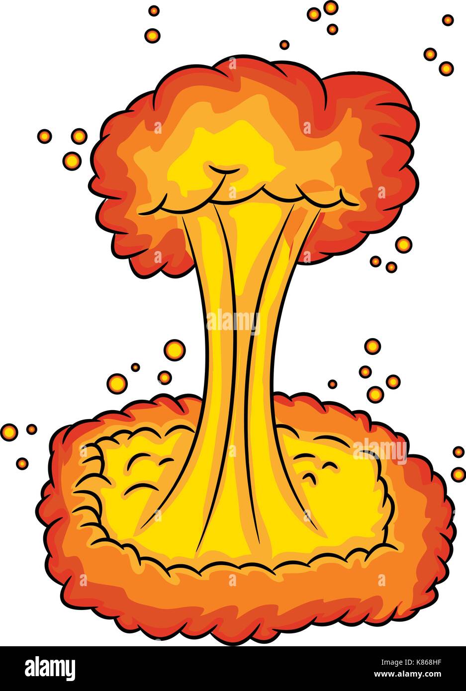 Mushroom cloud, esplosione nucleare, vettore icona simbolo design. bella illustrazione isolati su sfondo bianco Illustrazione Vettoriale