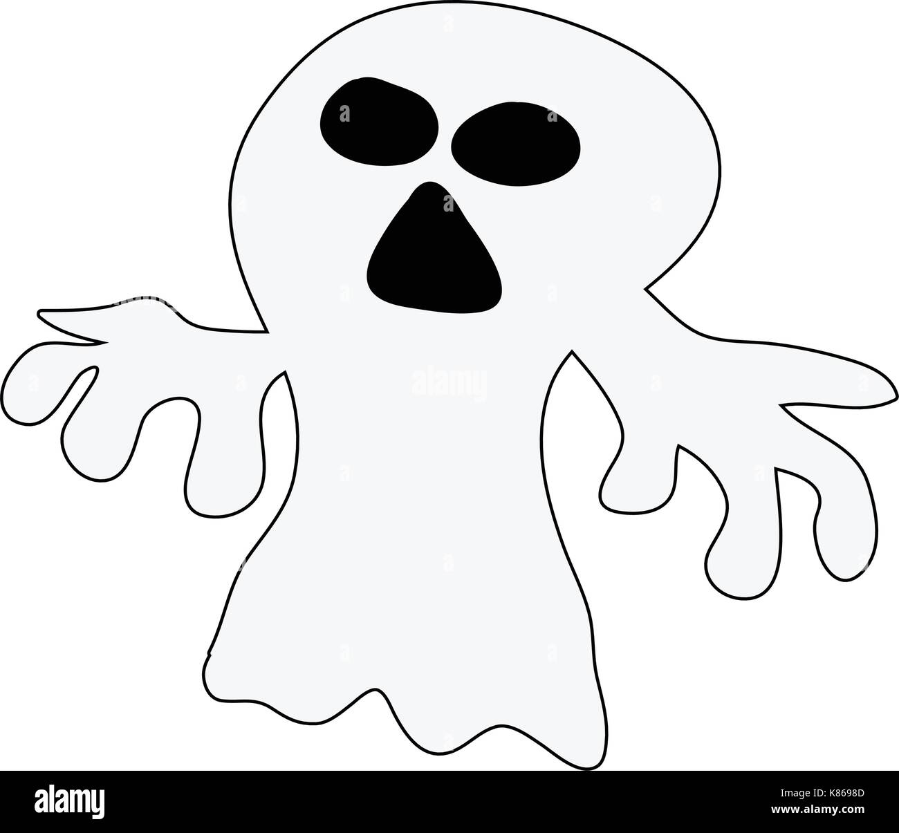 Halloween ghost vettore icona simbolo design. bella illustrazione isolati su sfondo bianco Illustrazione Vettoriale