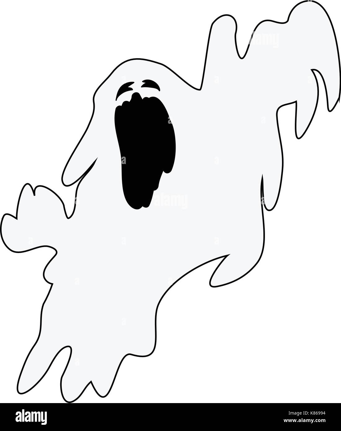 Halloween ghost vettore icona simbolo design. bella illustrazione isolati su sfondo bianco Illustrazione Vettoriale