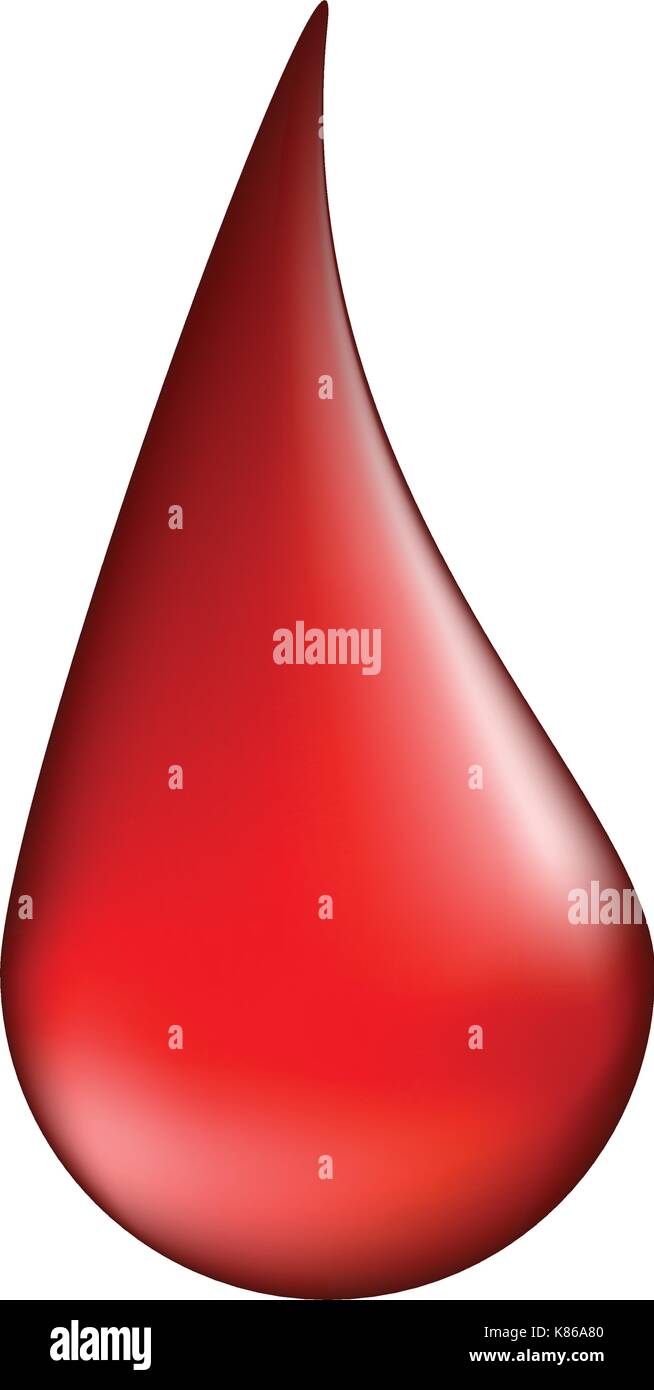 Goccia di sangue vettore icona simbolo design. illustrazione isolati su sfondo bianco Illustrazione Vettoriale