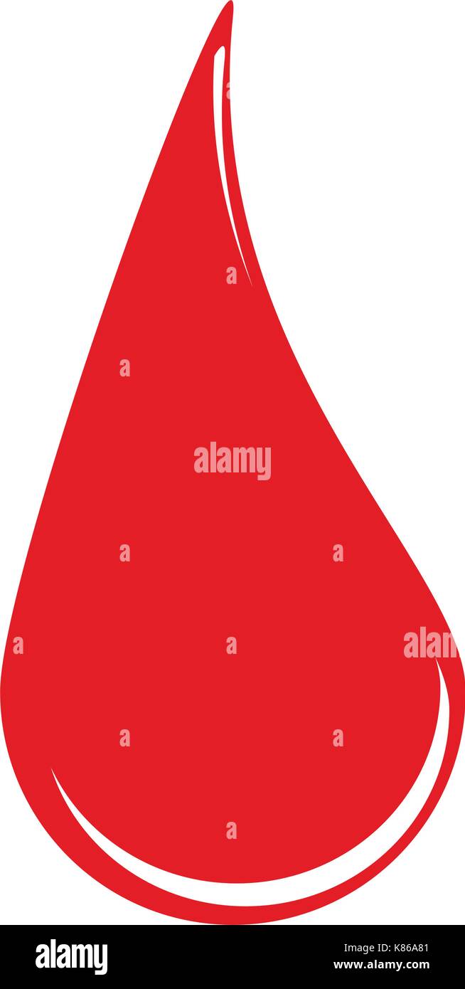 Goccia di sangue vettore icona simbolo design. illustrazione isolati su sfondo bianco Illustrazione Vettoriale