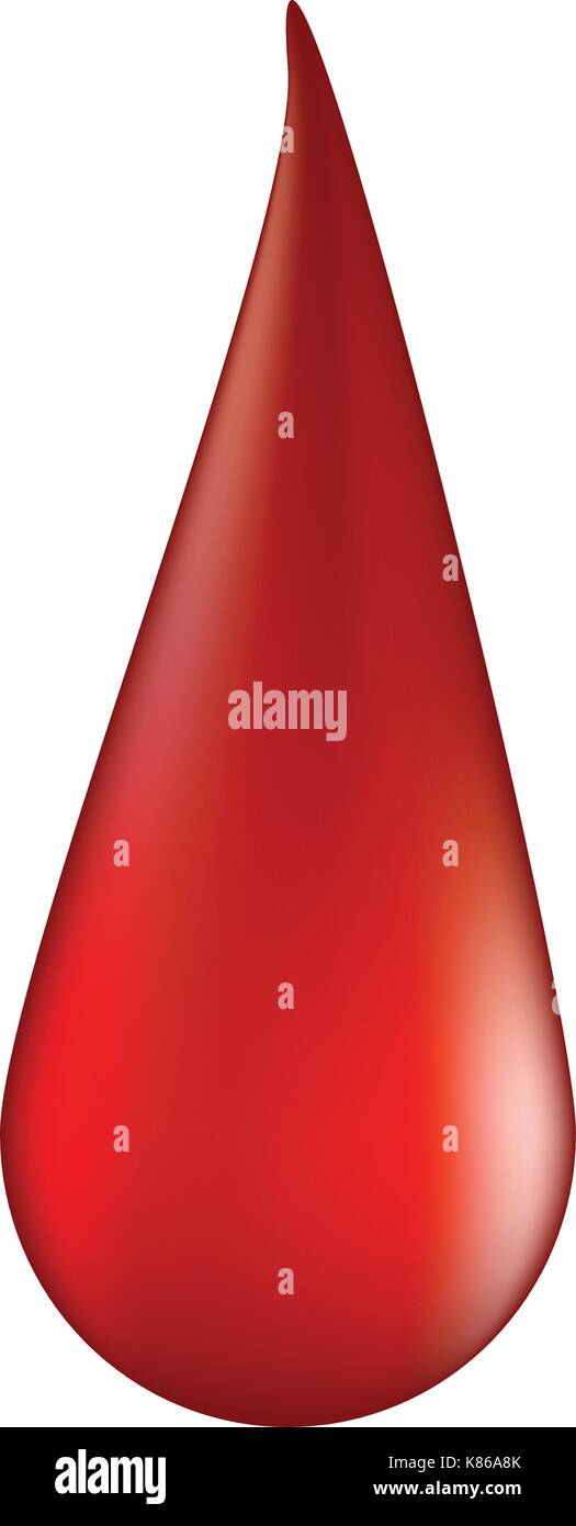 Goccia di sangue vettore icona simbolo design. illustrazione isolati su sfondo bianco Illustrazione Vettoriale