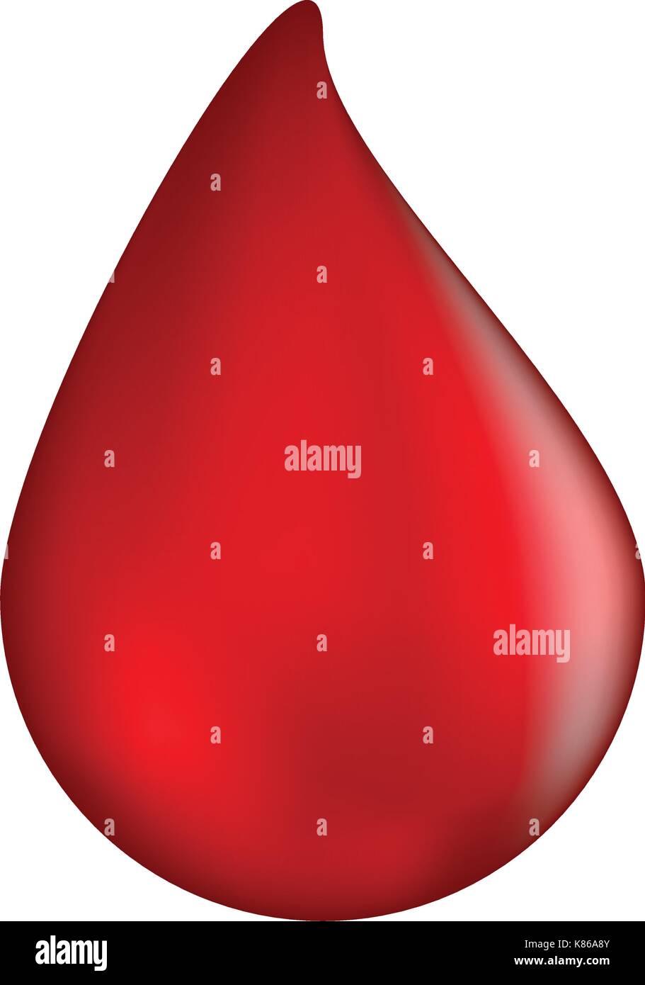 Goccia di sangue vettore icona simbolo design. illustrazione isolati su sfondo bianco Illustrazione Vettoriale