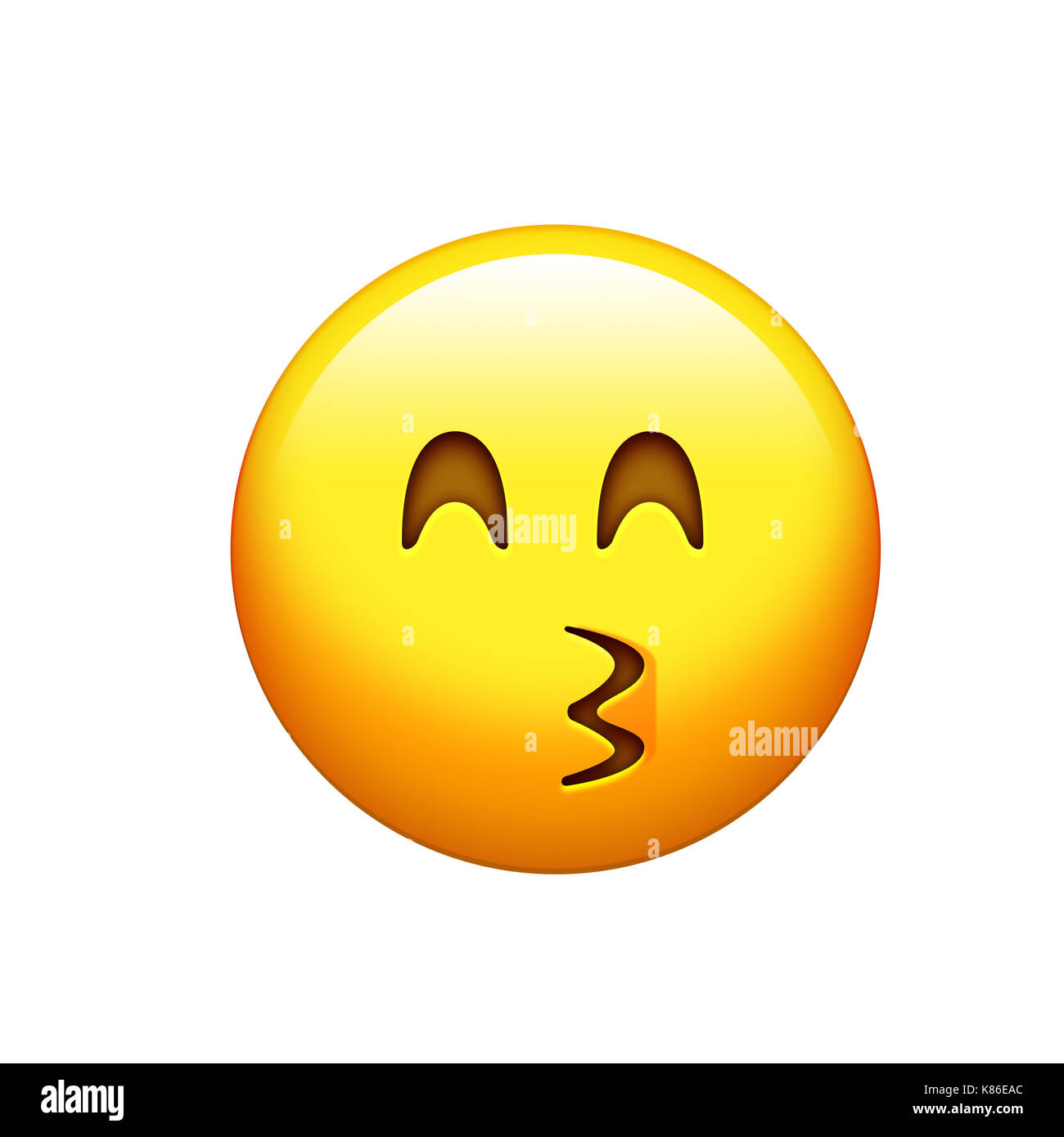 Il giallo isolato faccina sorridente con il bacio icona della bocca Foto  stock - Alamy