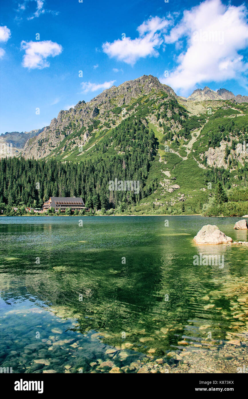 Lago di Poprad (popradske pleso) in Alti Tatra (Vysoke Tatry) parco nazionale, Slovacchia Foto Stock