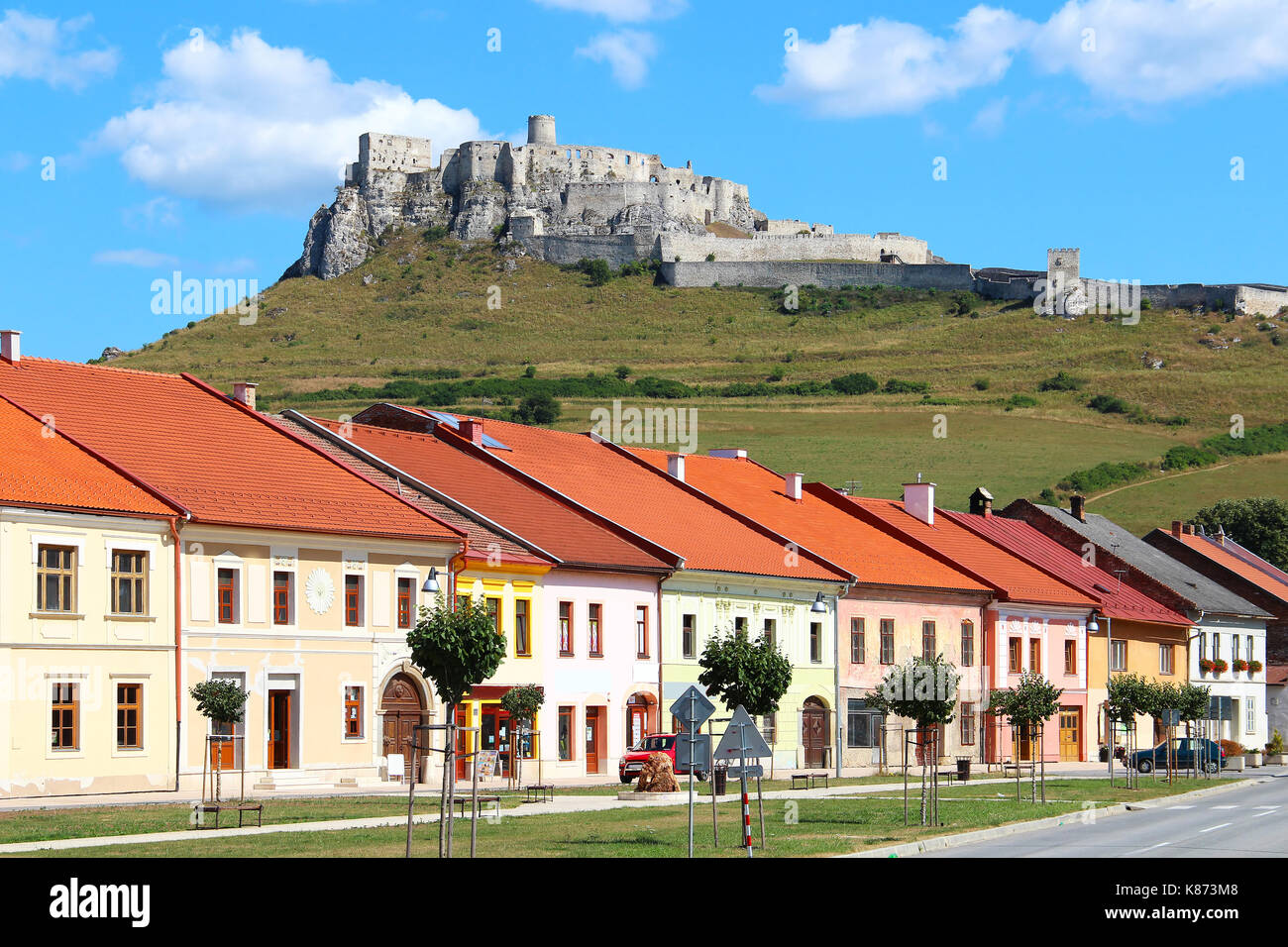 Spisske Podhradie Città e castello di Spis, (spissky hrad), regione di Presov, Slovacchia Foto Stock