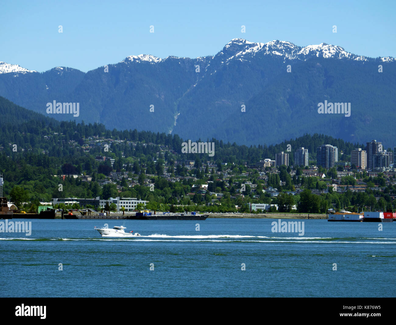 Burrard ingresso e North Vancouver, BC, Canada. Foto Stock