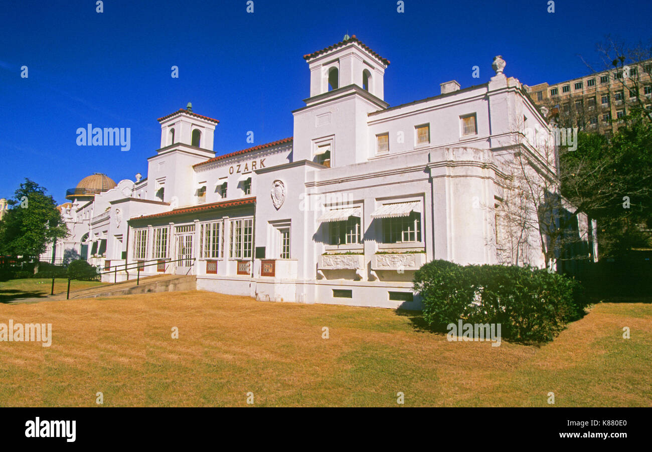 Il vecchio Ozark Bathhouse, uno di servizio del Parco Nazionale di proprietà bathhouses su Bath House riga nel Parco nazionale di Hot Springs Hot Springs, Arkansas Foto Stock
